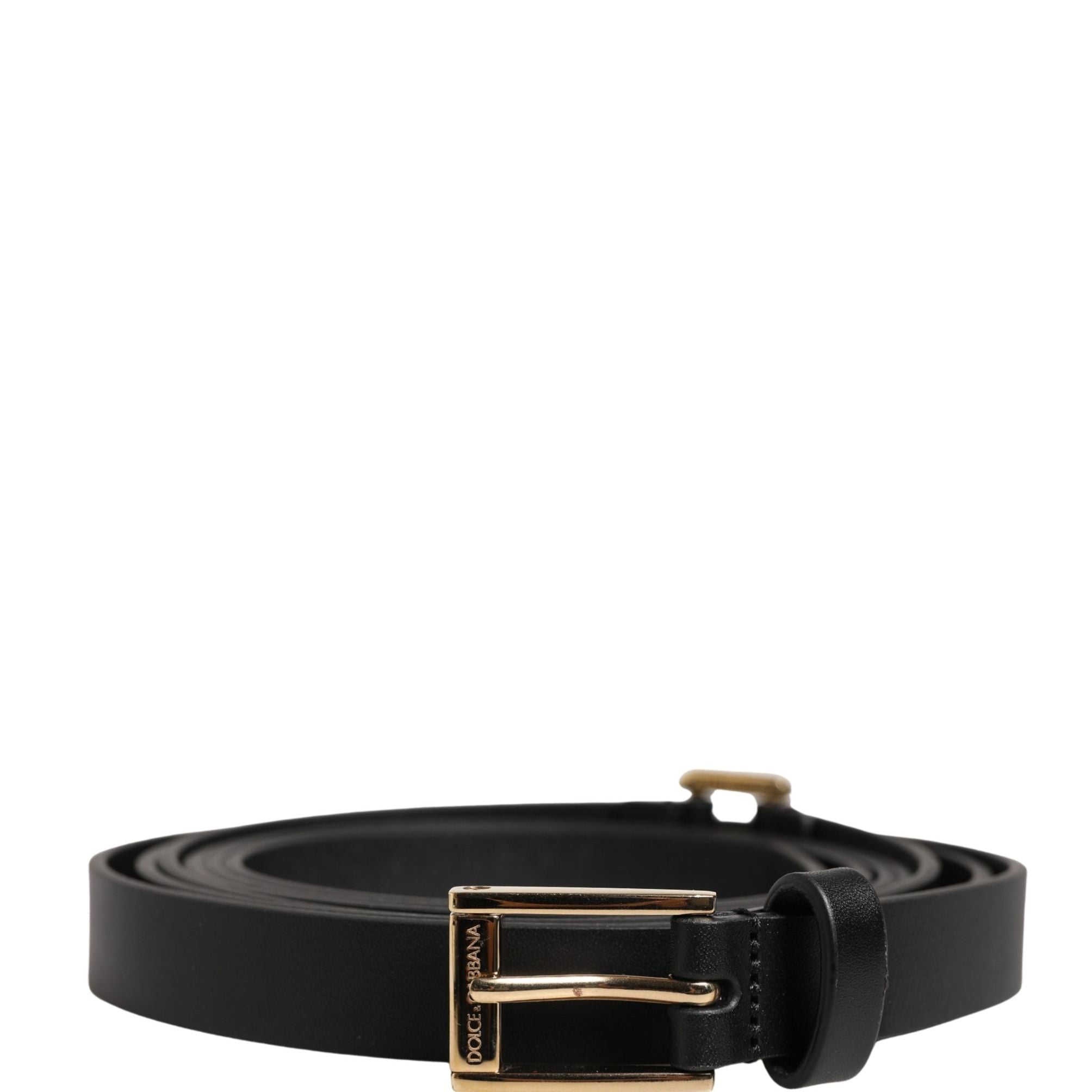 Dolce & Gabbana Belt Men Black Leather Classic Metal Buckle