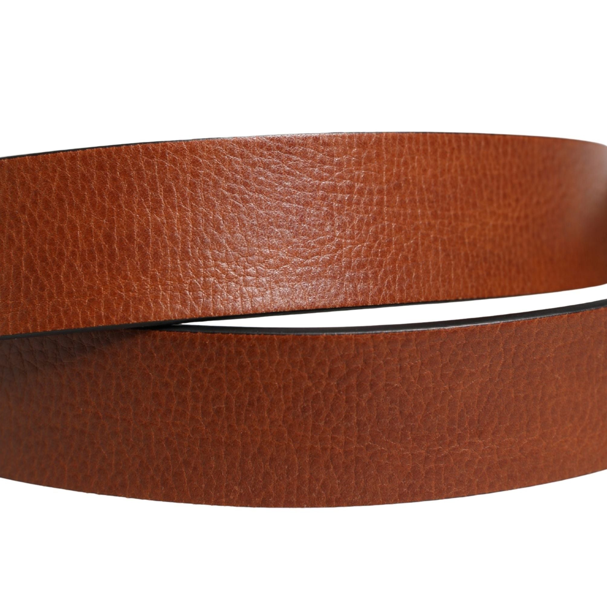 Dolce & Gabbana Men Brown Leather Classic Metal Buckle Belt