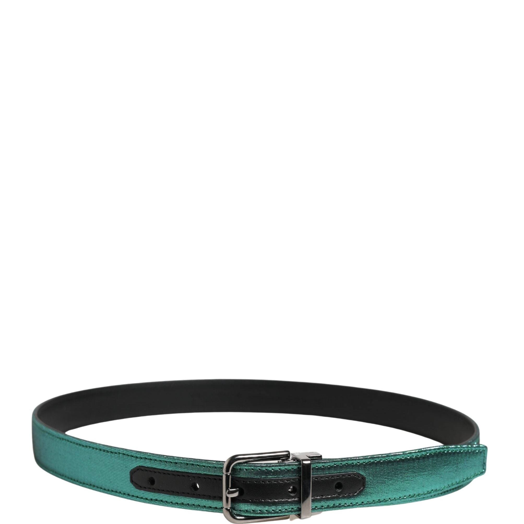 Dolce & Gabbana Men Green Lurex Polyester Metal Buckle Belt