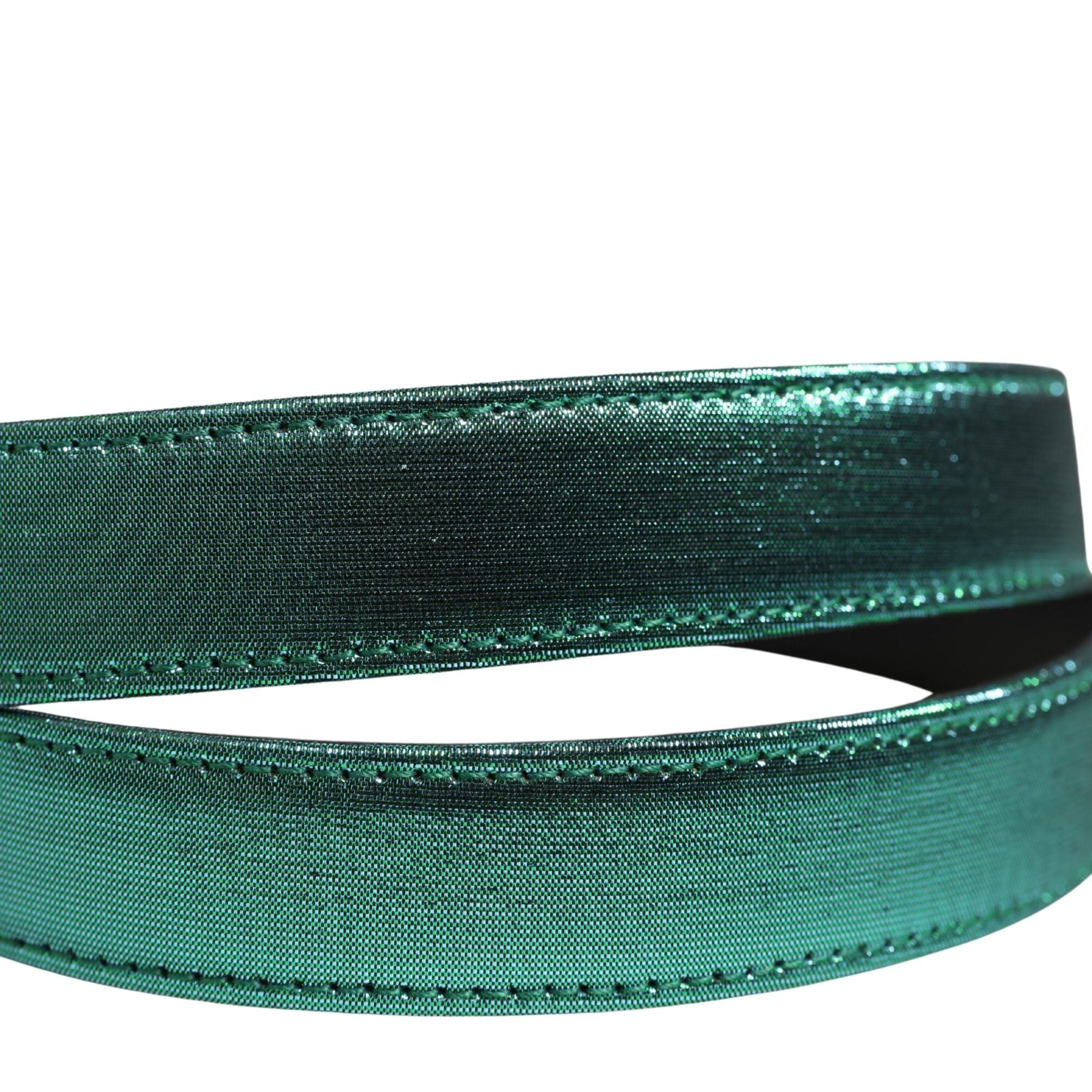 Dolce & Gabbana Men Green Lurex Polyester Metal Buckle Belt