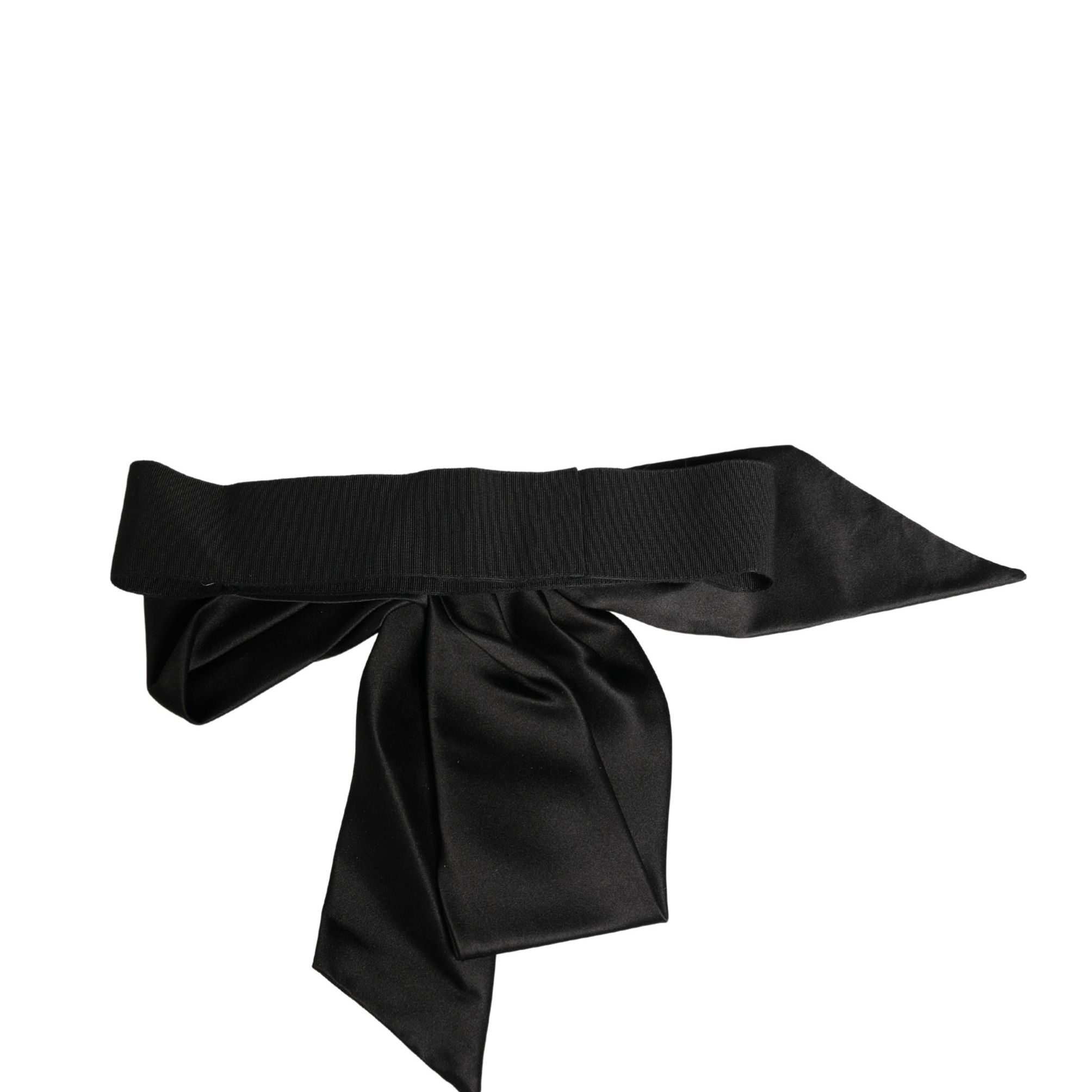 Dolce & Gabbana Black Silk Satin Sash Wide Waist Women Belt