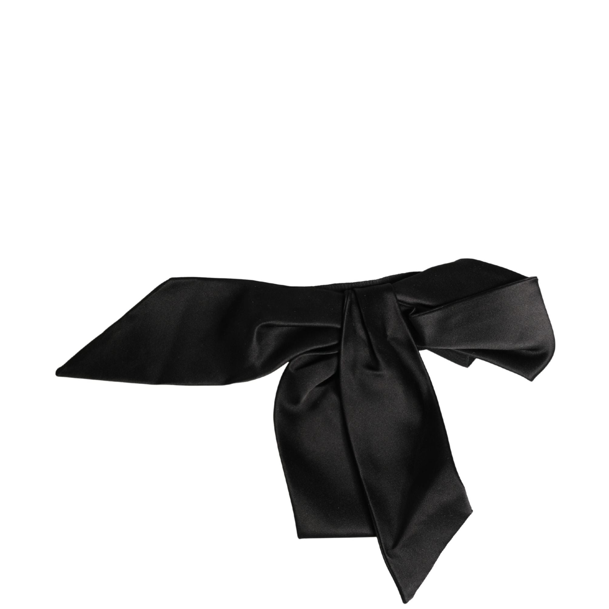 Dolce & Gabbana Black Silk Satin Sash Wide Waist Women Belt