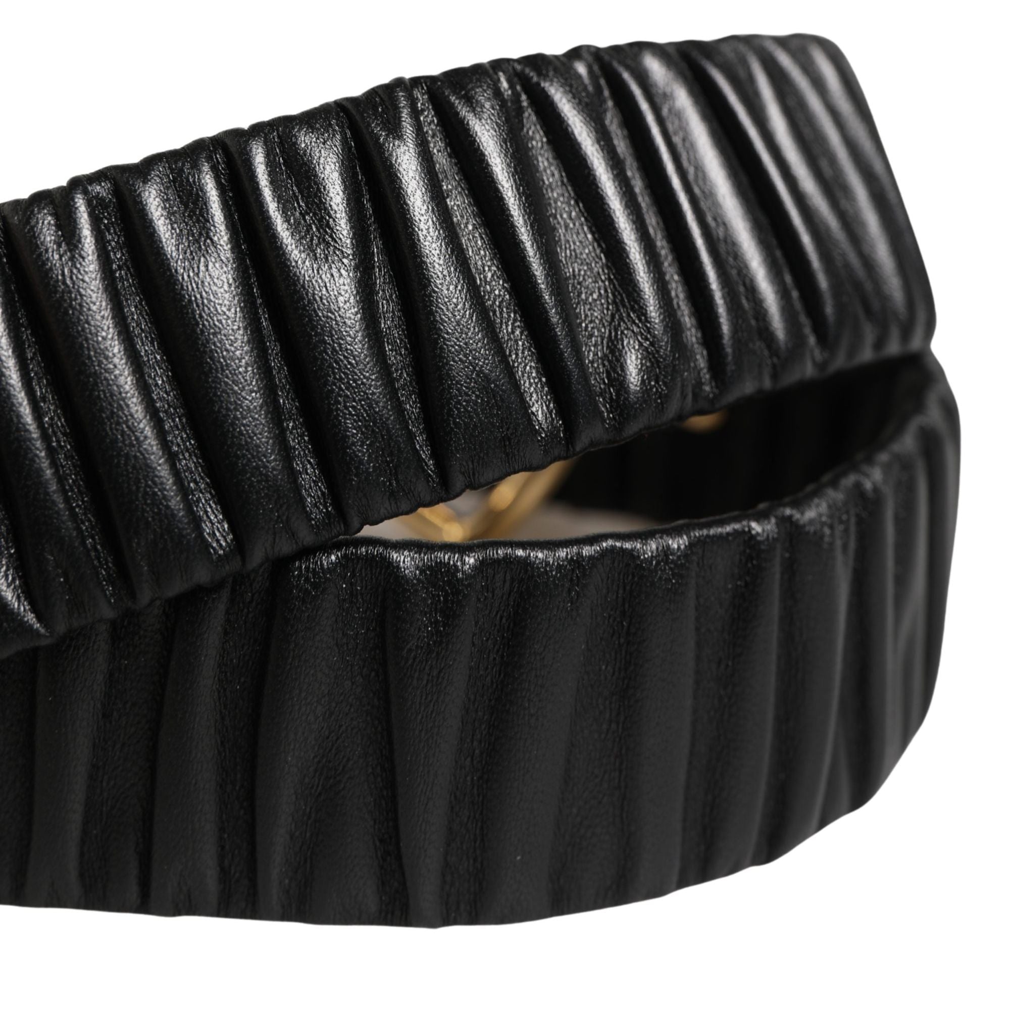 Dolce & Gabbana Black Leather Gold Heart Metal Buckle Belt