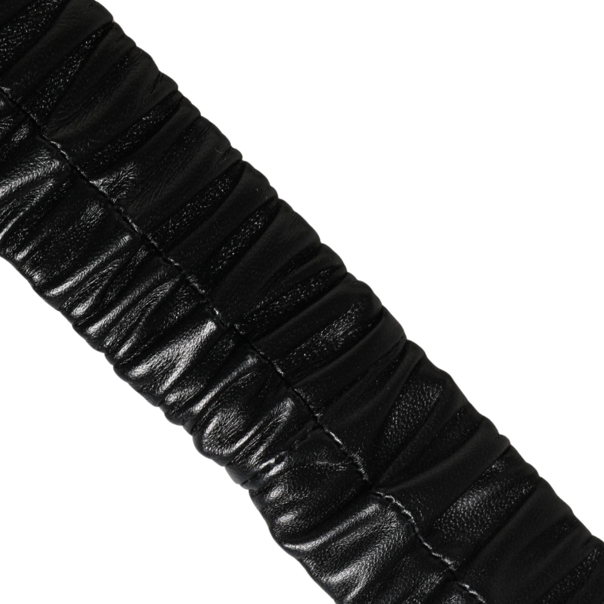 Dolce & Gabbana Black Leather Gold Heart Metal Buckle Belt