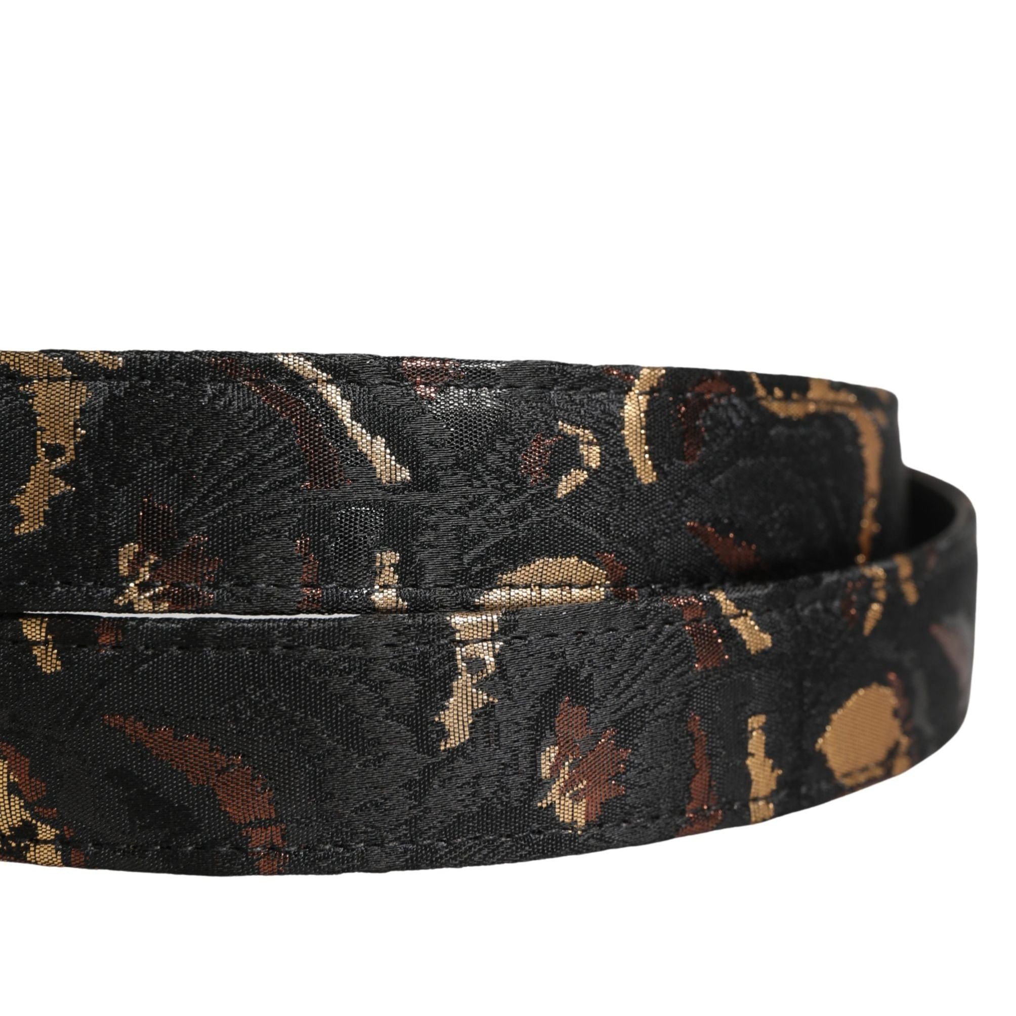 Dolce & Gabbana Multicolor Jacquard Silver Metal Buckle Belt