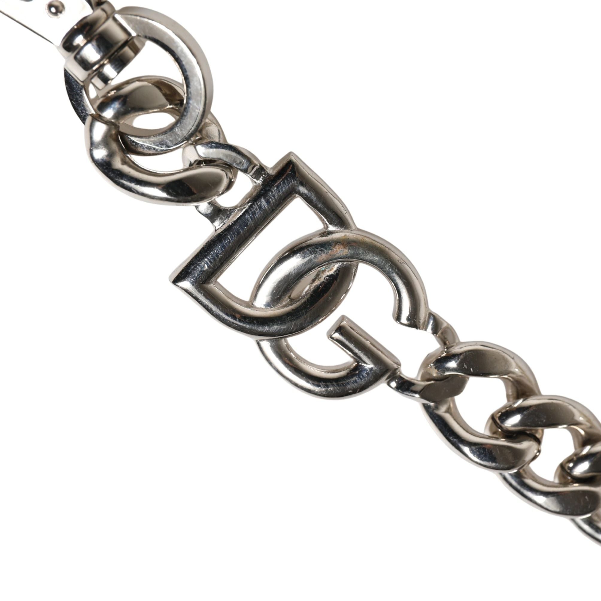 Dolce & Gabbana Black Leather Silver Chain Bag Accessory Shoulder Strap