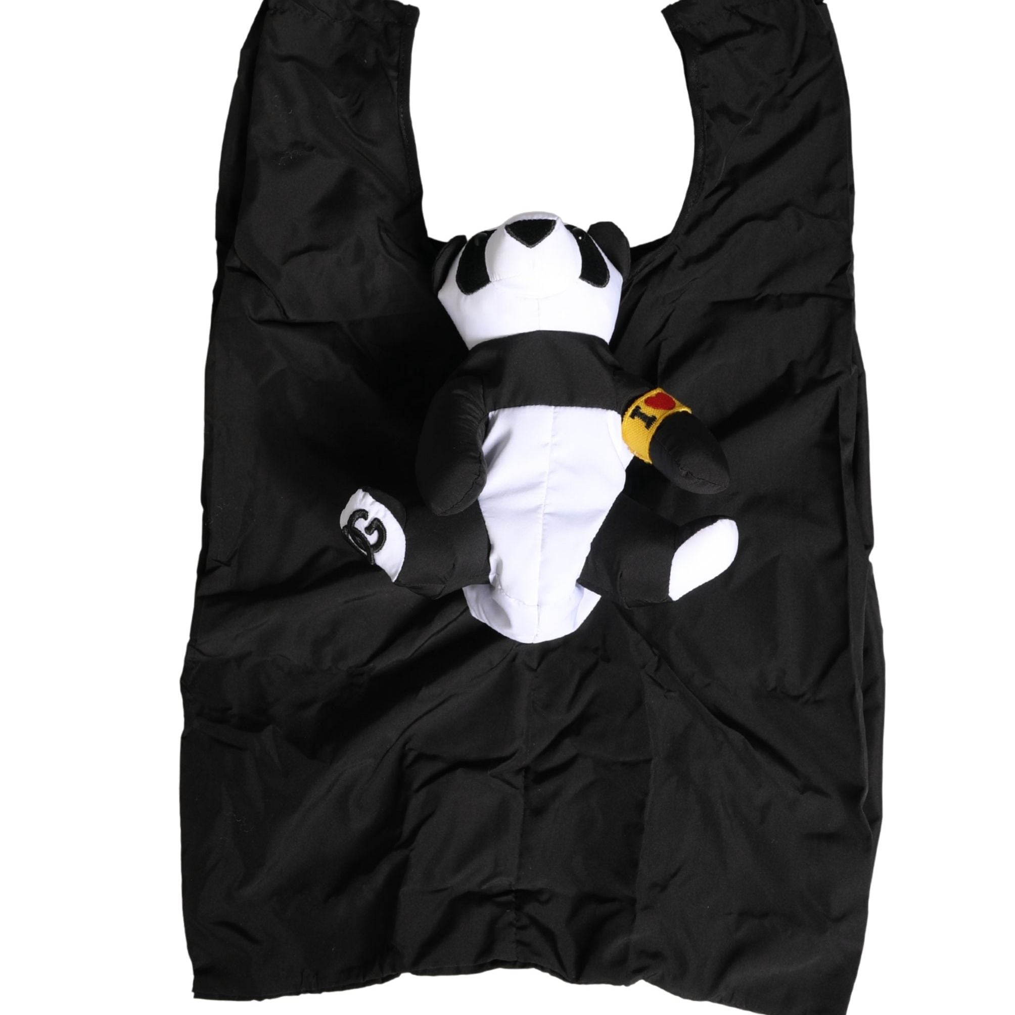 Dolce & Gabbana Men Black Polyester Panda Stuffed Ecobag Bag