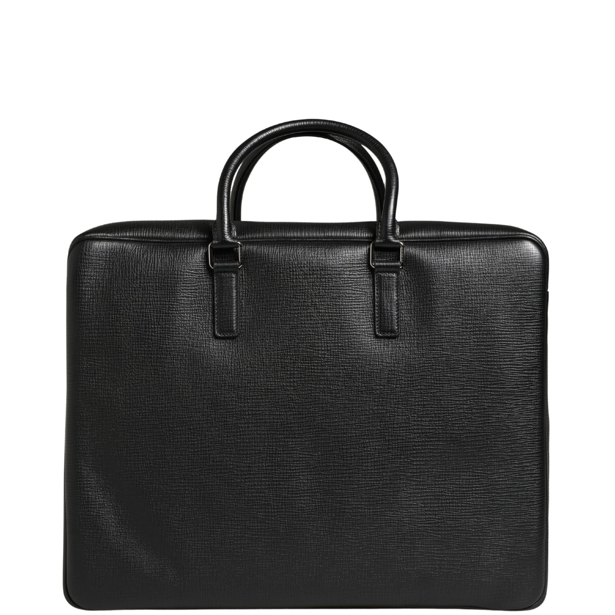 Dolce & Gabbana Black Car Man Applique Leather Weekender Borse Bag