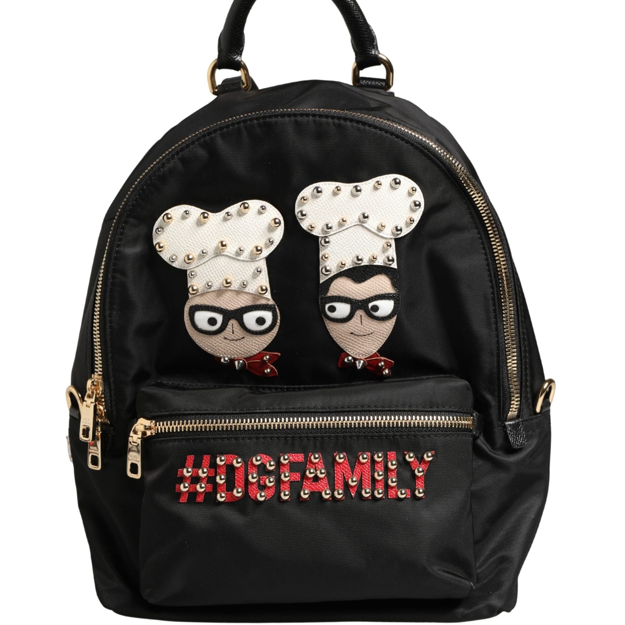 Dolce & Gabbana VULCANO Black Nylon #DGFAMILY Embellished Backpack Bag