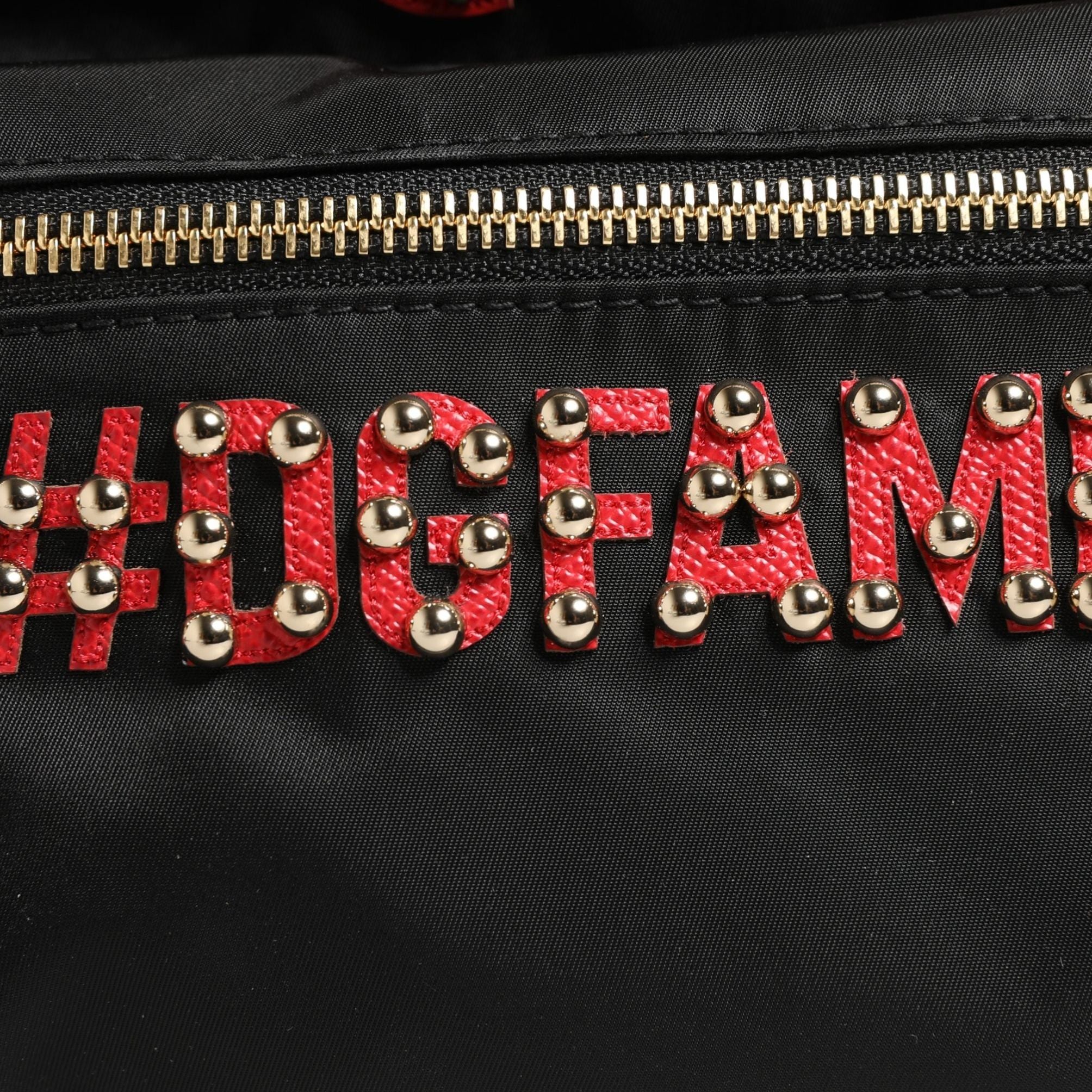 Dolce & Gabbana VULCANO Black Nylon #DGFAMILY Embellished Backpack Bag