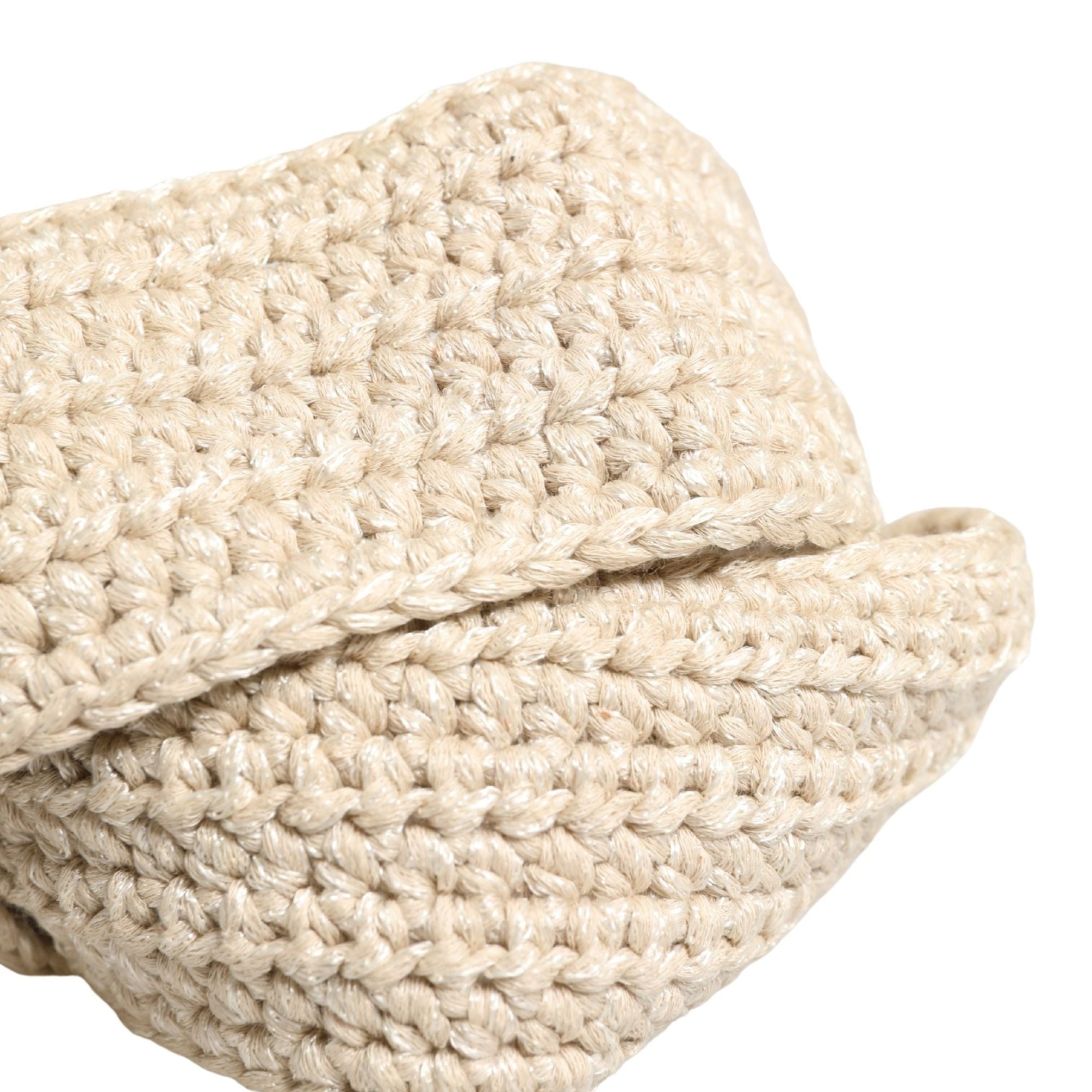 Ermanno Scervino Beige Woven Vintage Metal Buckle Waist Belt