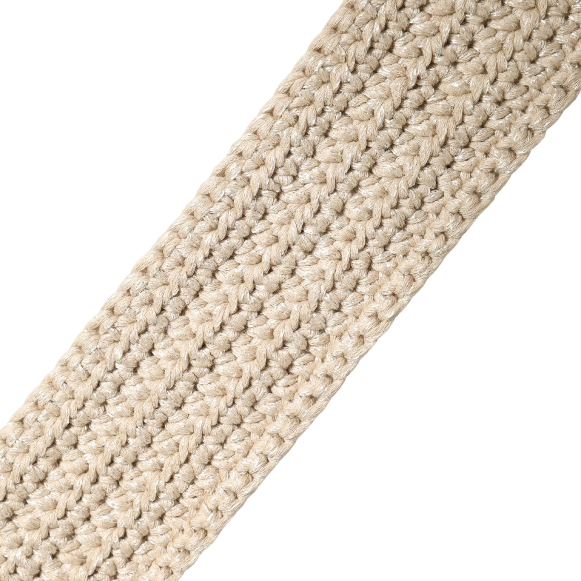 Ermanno Scervino Beige Woven Vintage Metal Buckle Waist Belt