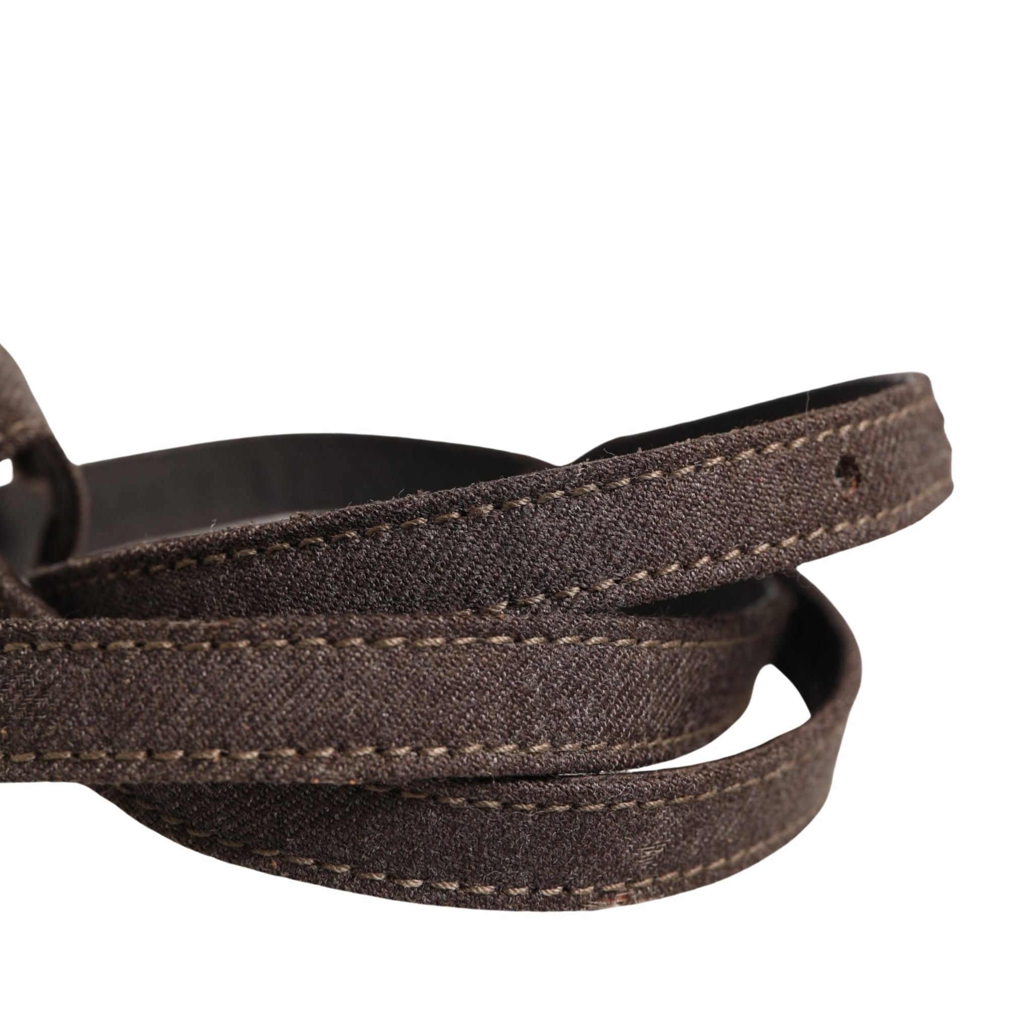 Ermanno Scervino Dark Brown Wool Bow Embellished Buckle Belt