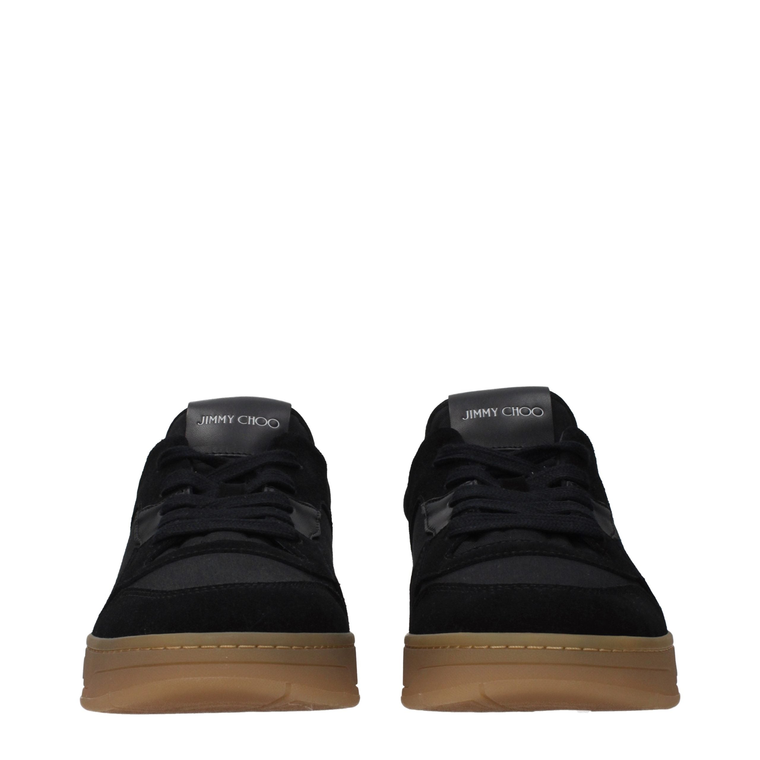 Jimmy Choo Black Fabric Low Top Sneakers
