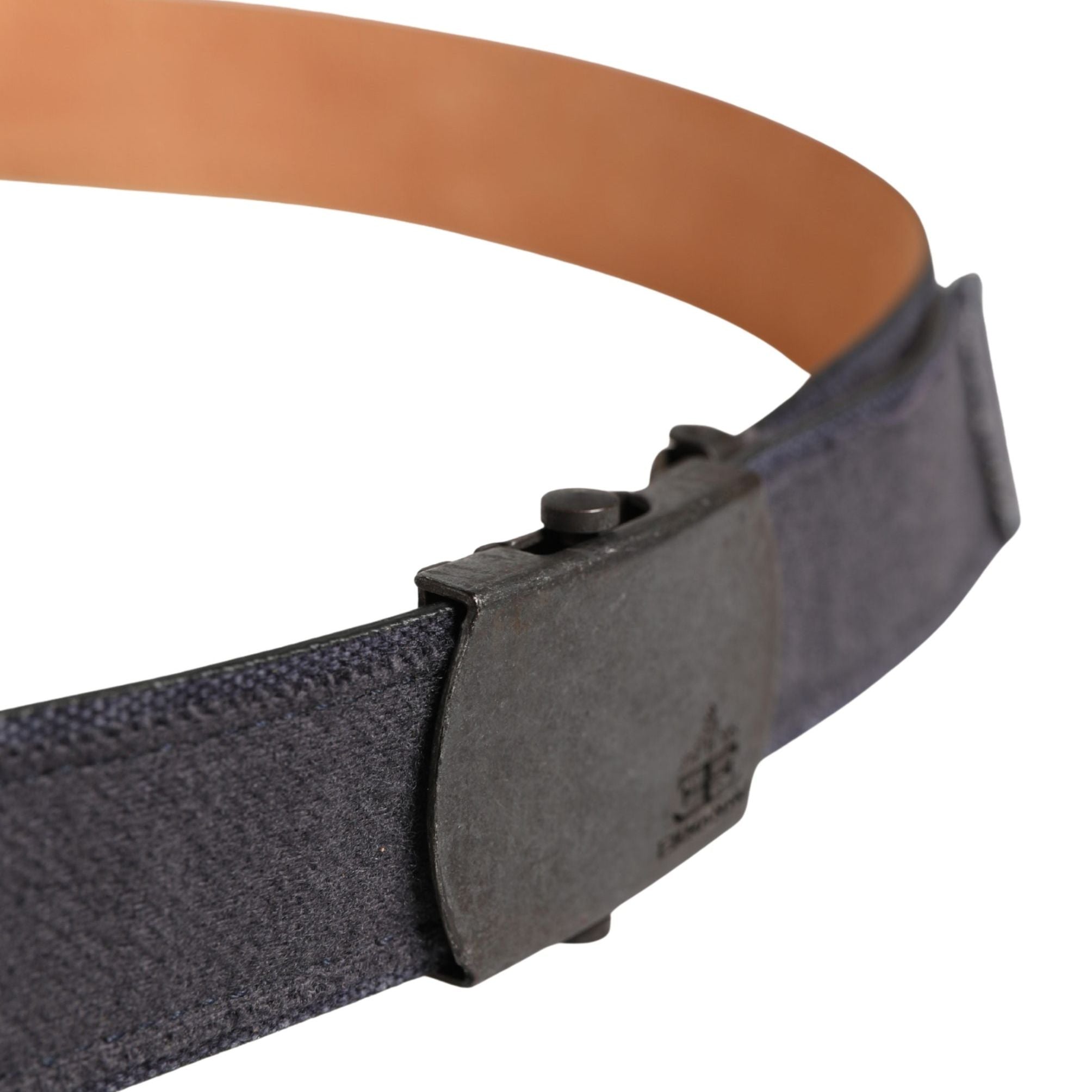 Ermanno Scervino Black Wool Cotton Logo Metal Buckle Belt