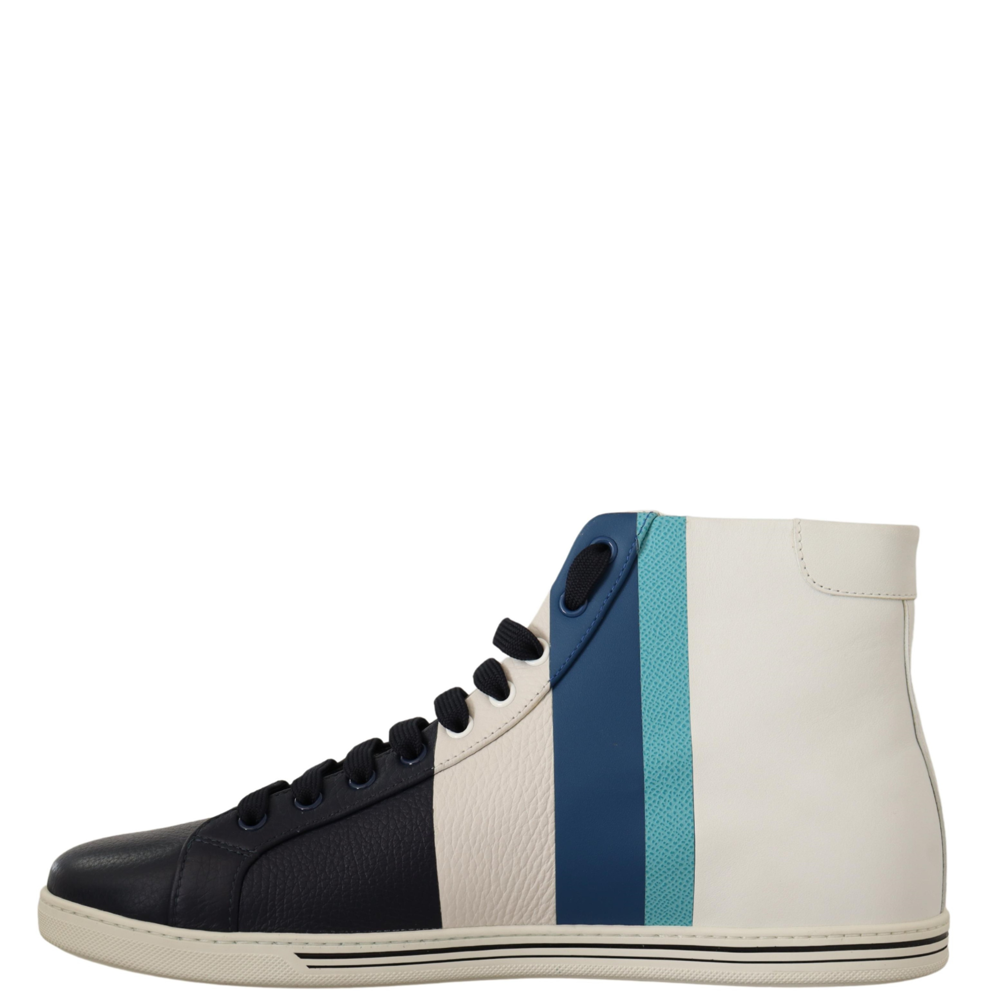 Dolce & Gabbana Multicolor Leather Mid Top Sneakers Shoes