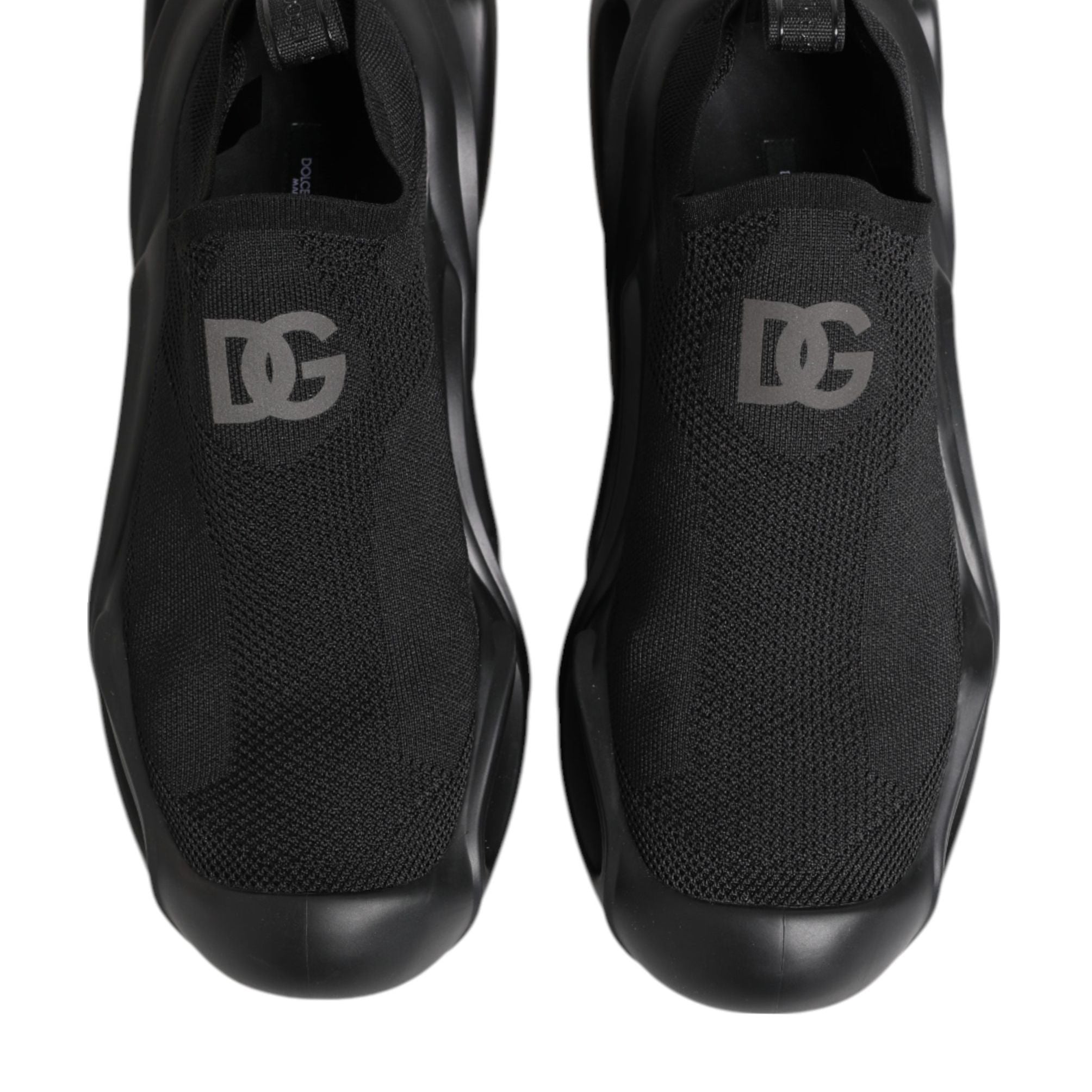 Dolce & Gabbana Black Slip On Wave Low Top Sneakers Shoes