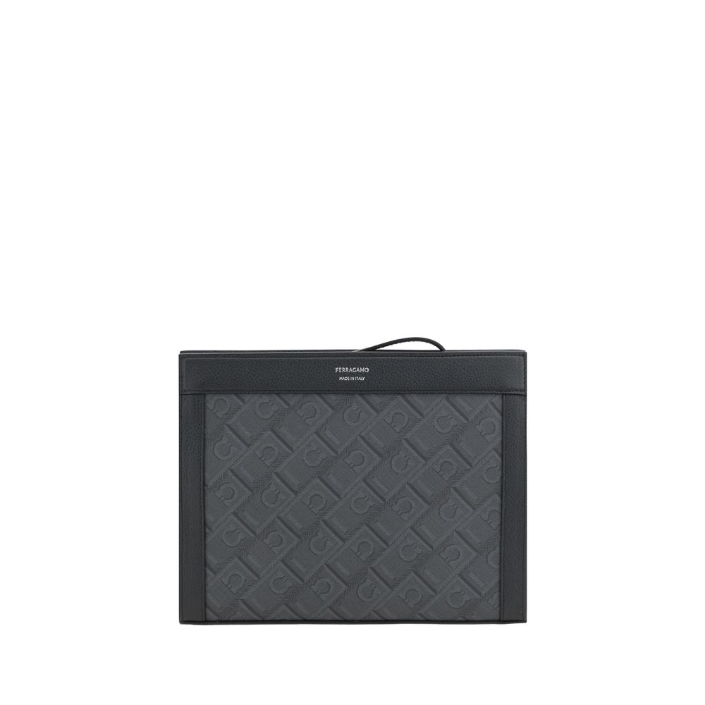 Ferragamo Black Polyethylene Clutch Bag