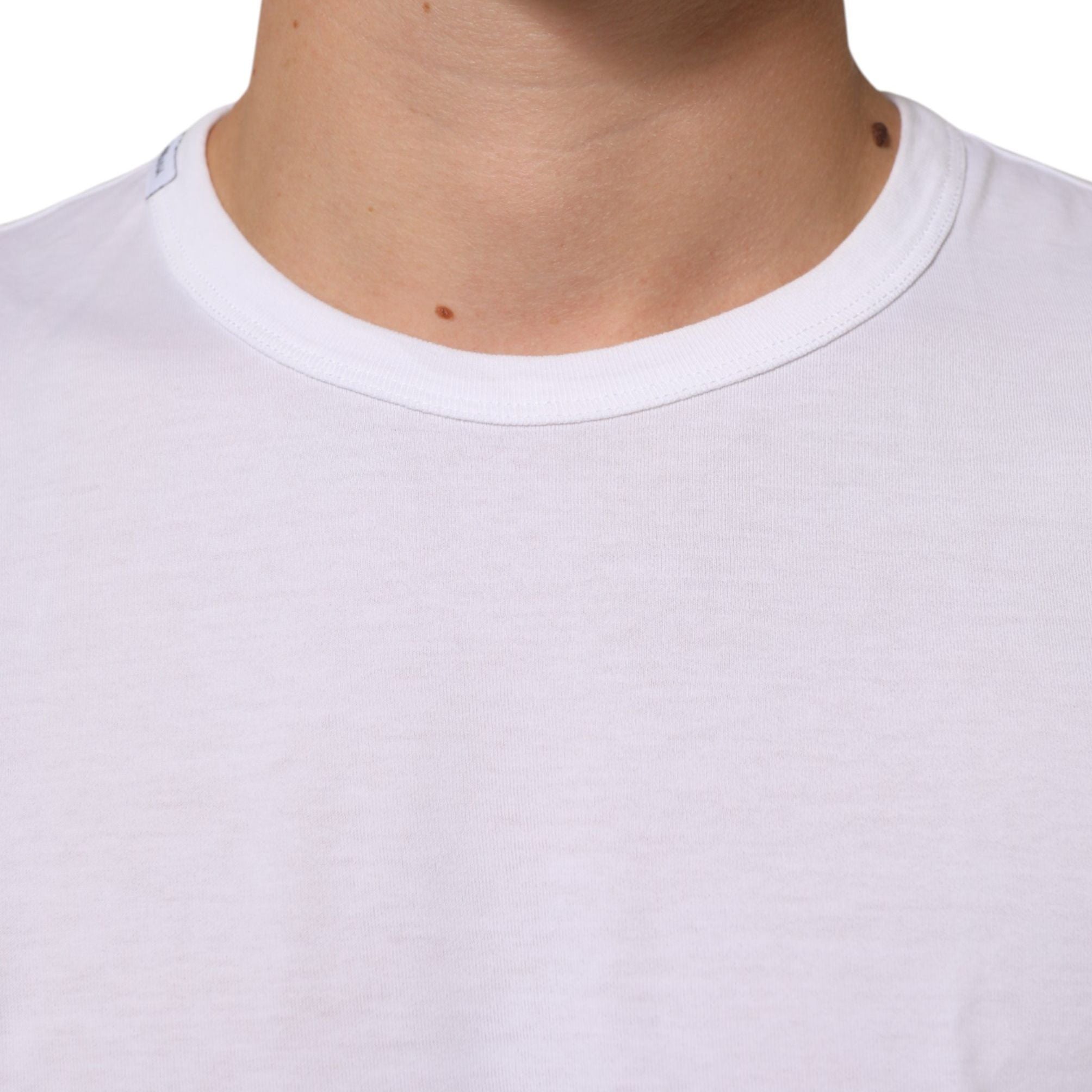 Dolce & Gabbana White Cotton Crew Neck Short Sleeves T-shirt