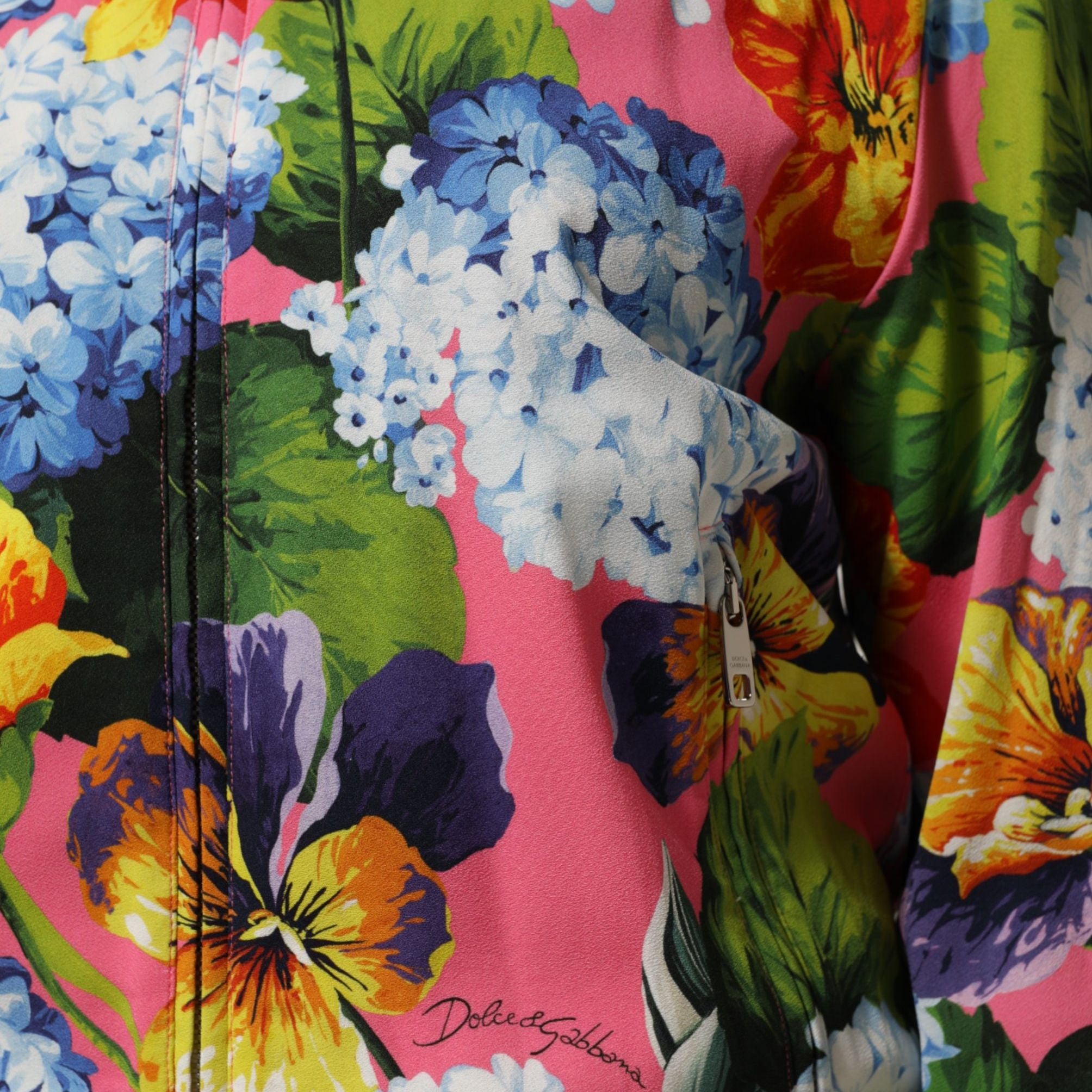 Dolce & Gabbana Multicolor Floral Print Zip Cardigan Jacket