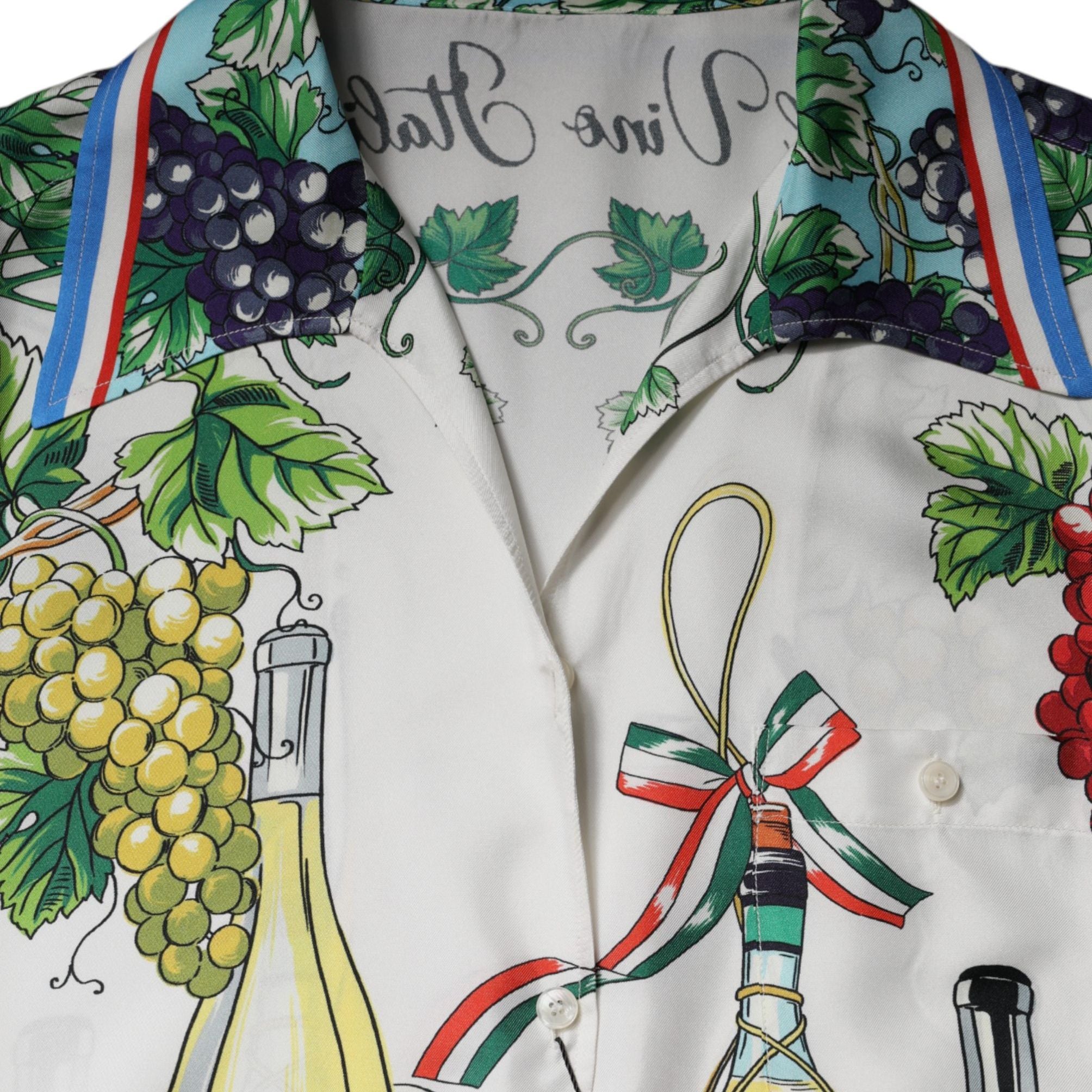 Dolce & Gabbana Multicolor Short Sleeve Silk Food Shirt Top