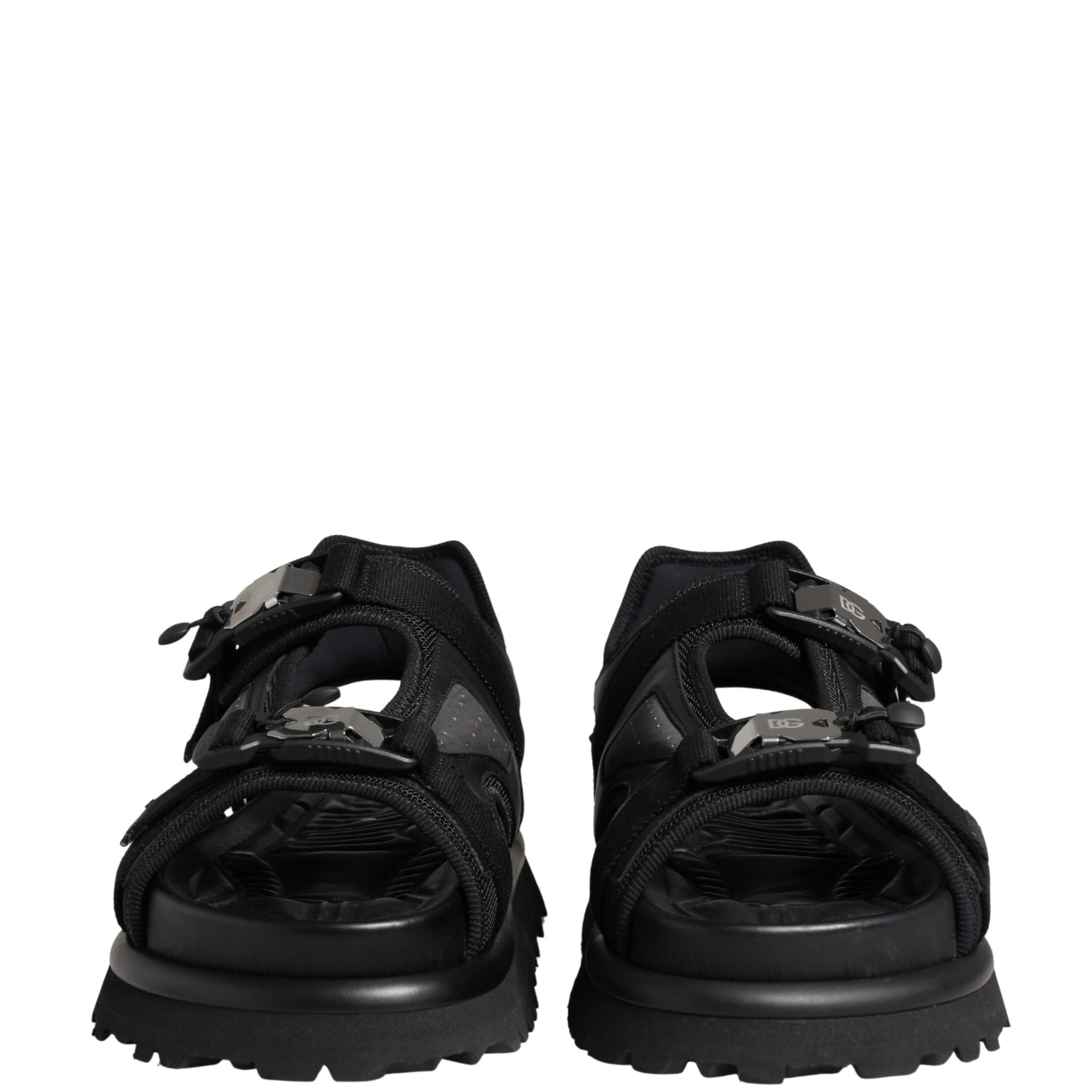 Dolce & Gabbana Black Logo Detailed Men Chunky Sandals Shoes