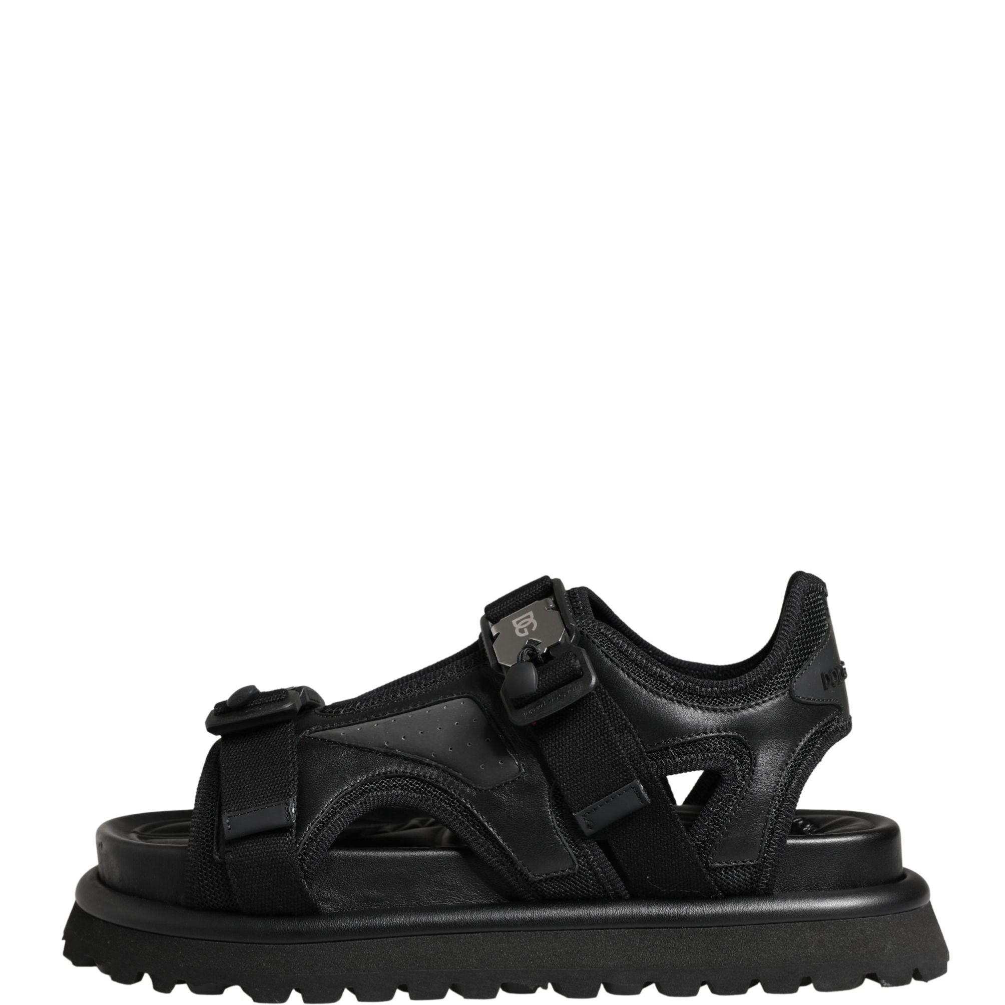 Dolce & Gabbana Black Logo Detailed Men Chunky Sandals Shoes