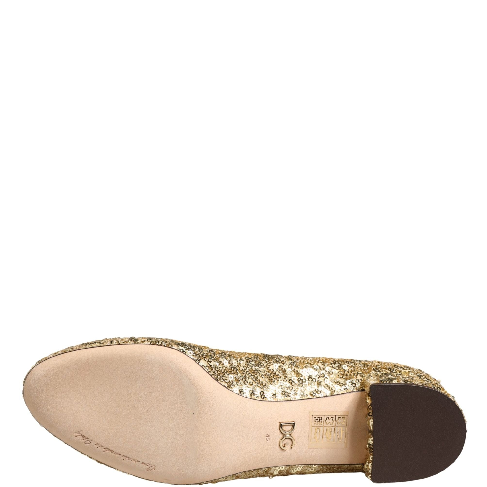 Dolce & Gabbana Gold Sequined Short Boots Stretch Shoes