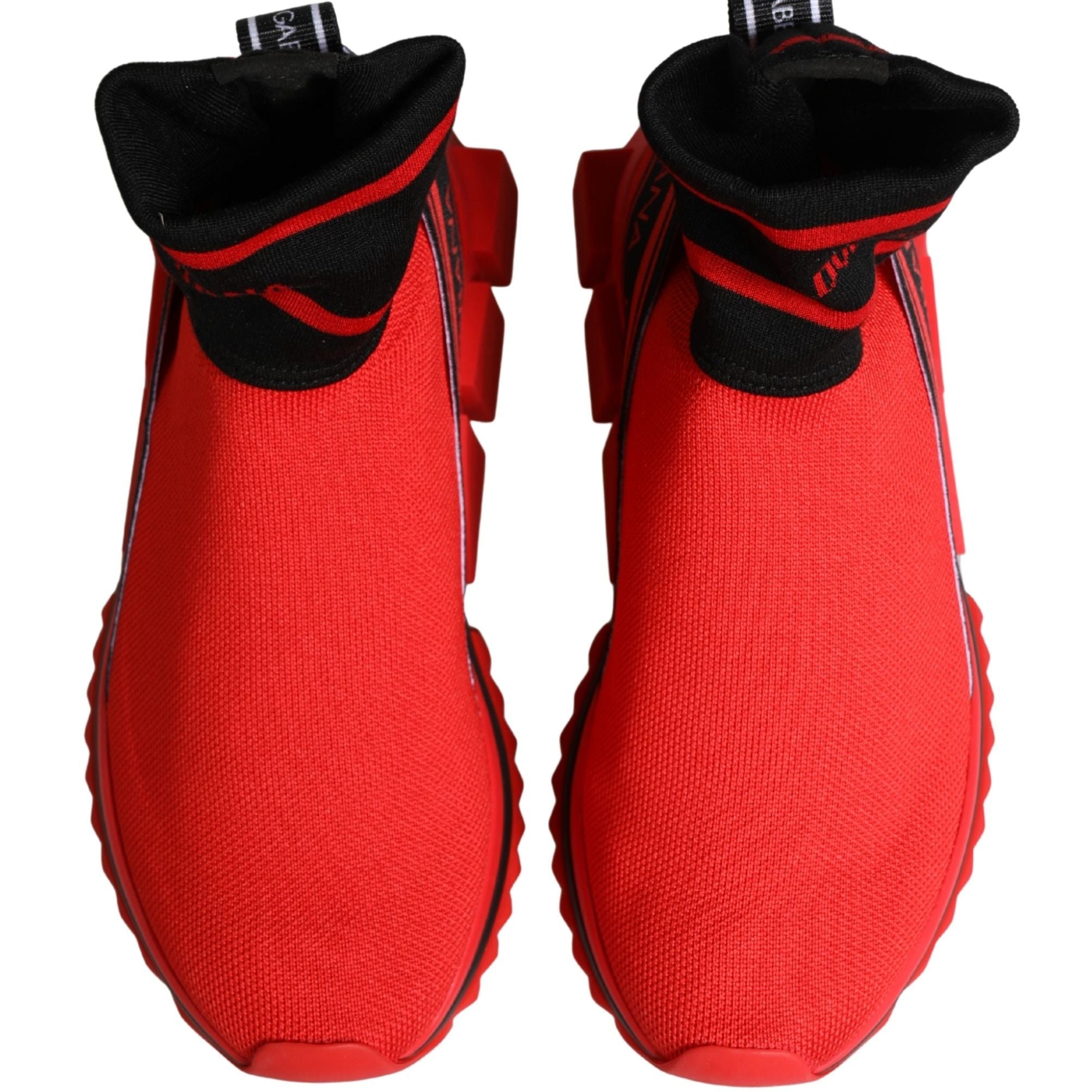 Dolce & Gabbana Red Black Sorrento Socks Sneakers Shoes