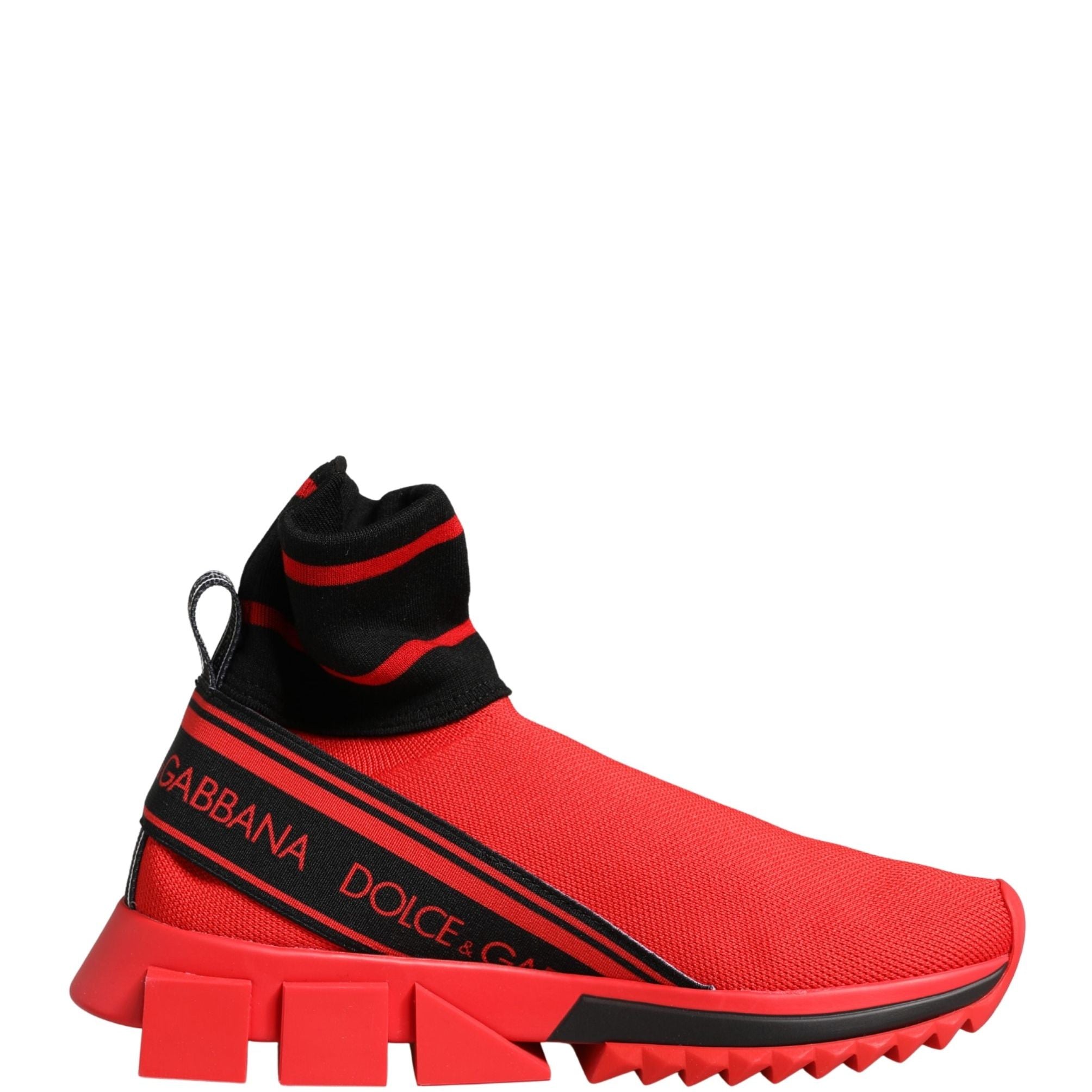 Dolce & Gabbana Red Black Sorrento Socks Sneakers Shoes