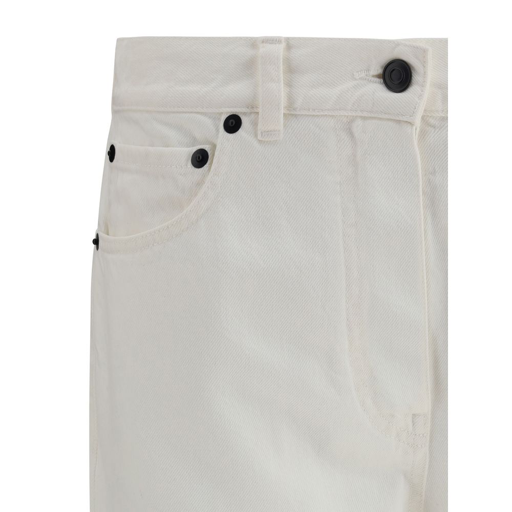 The Row White Cotton Straight-Leg Jeans