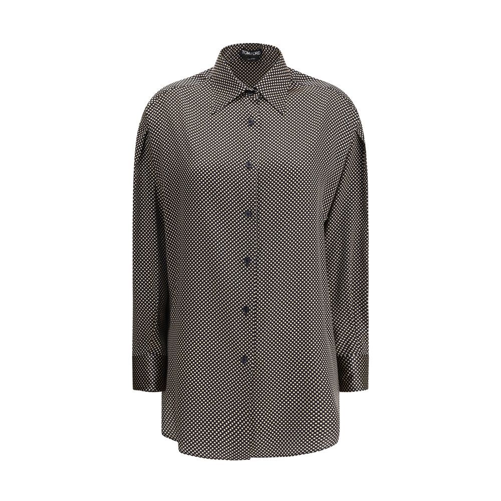 Tom Ford Black Silk Pattern Shirt