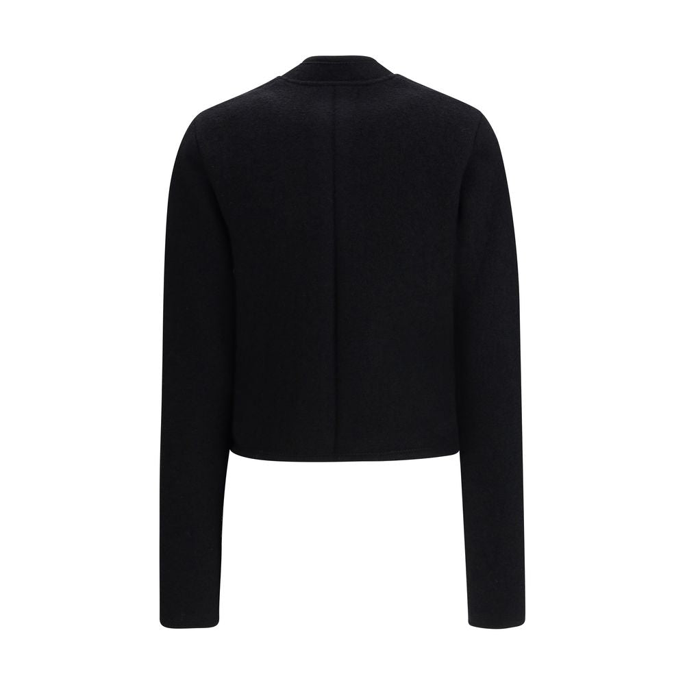 RIER Black Fleece Wool Coat