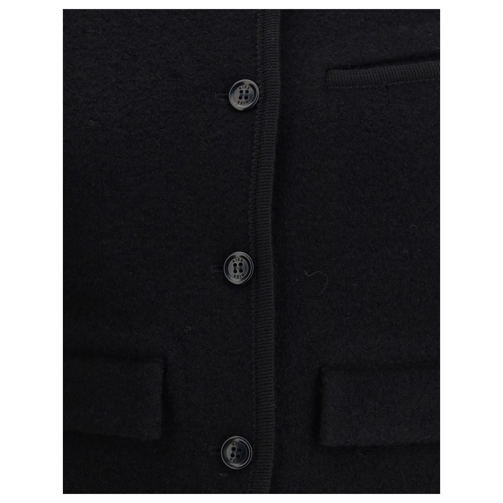 RIER Black Fleece Wool Coat