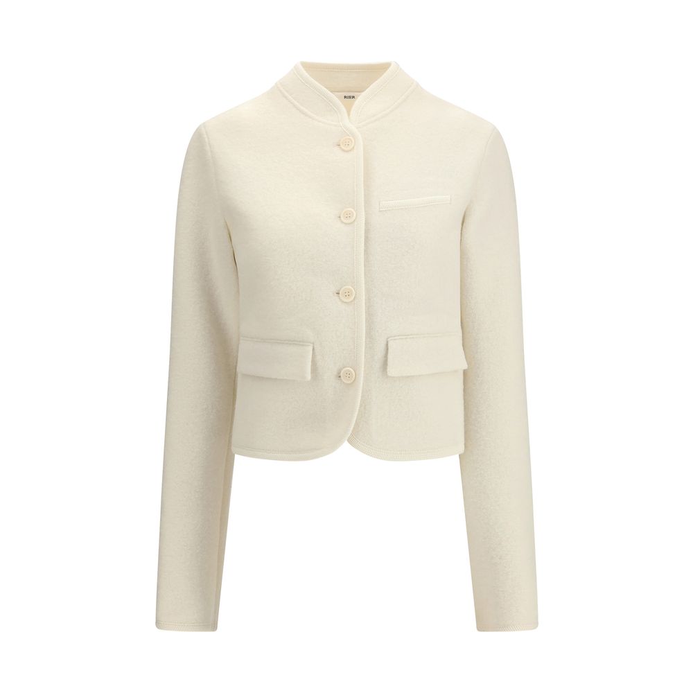 RIER White Fleece Wool Coat