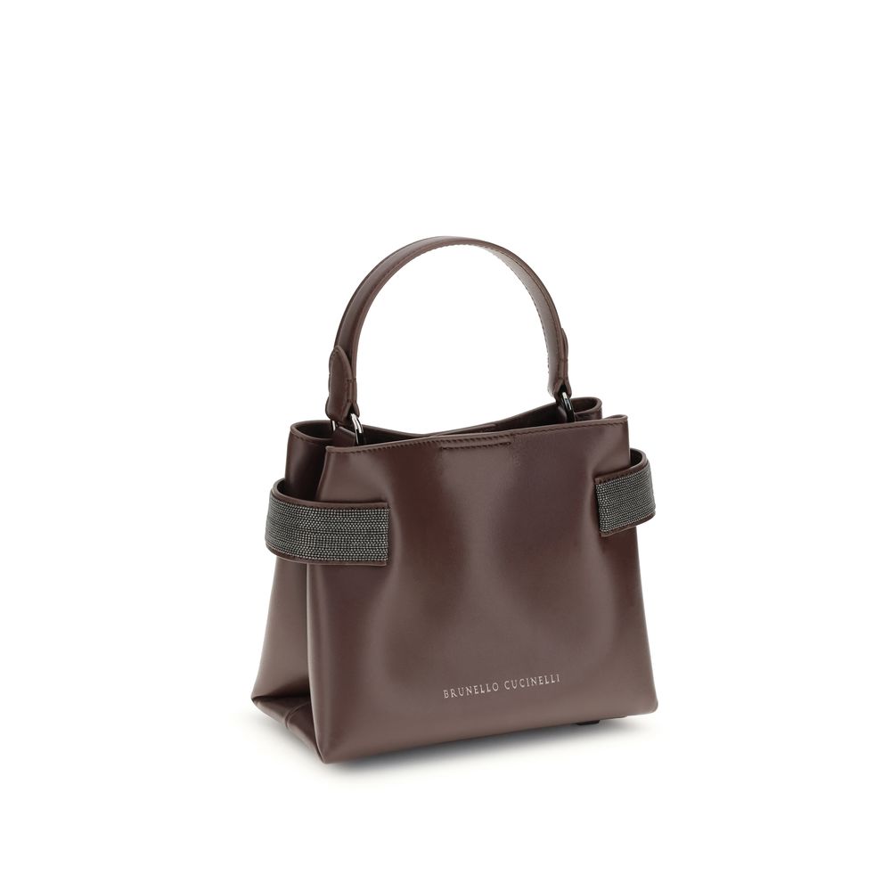 Brunello Cucinelli Bordeaux Leather Handbag