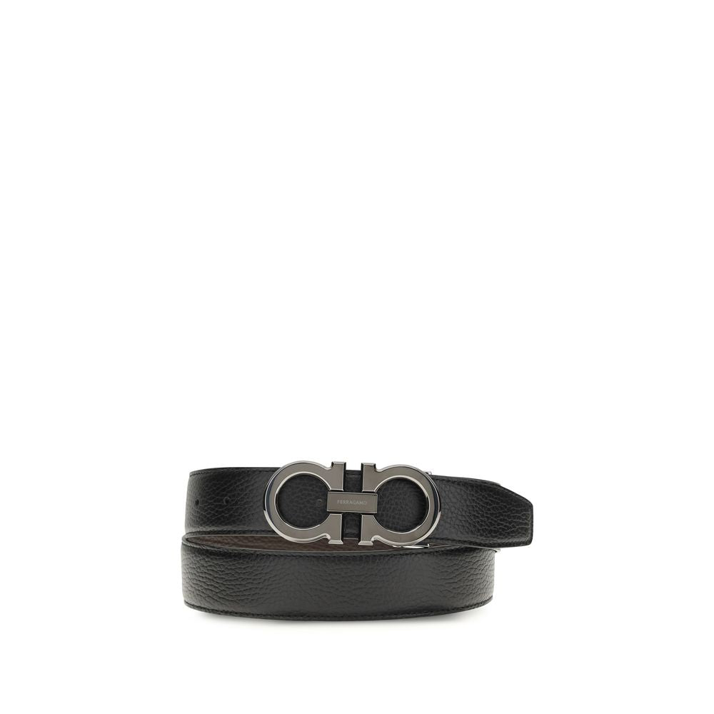 Ferragamo Black Leather Regular Belt