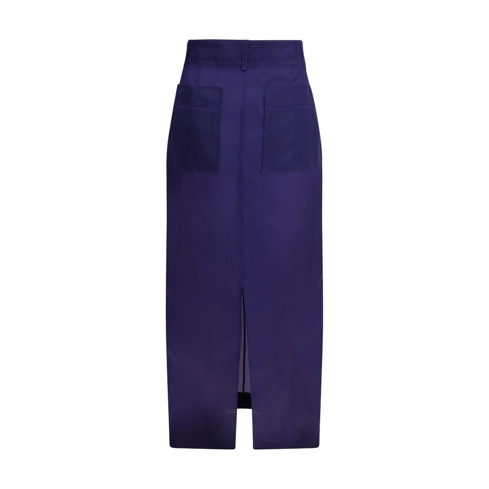 Khaite Multicolor Silk Midi Skirt