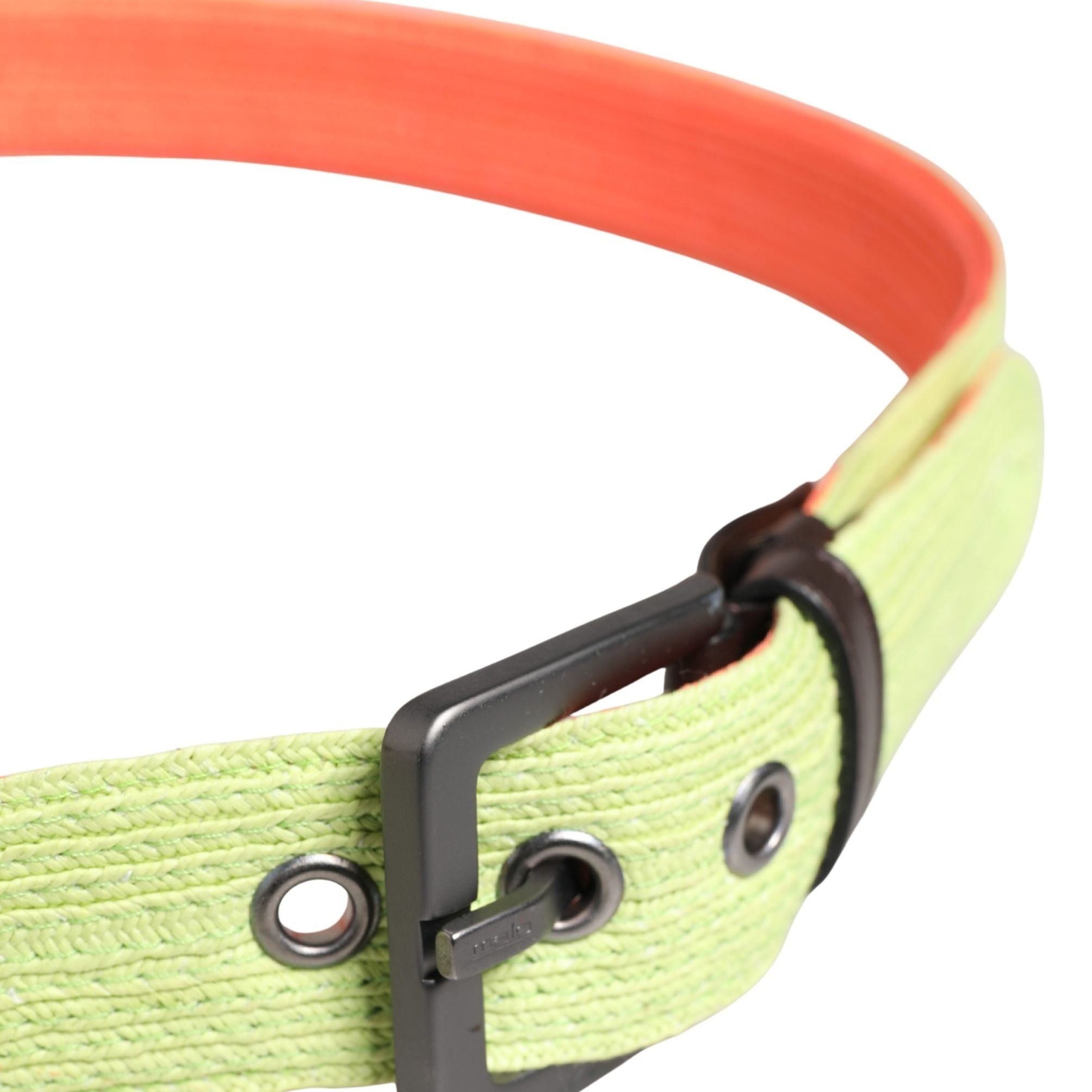 Malo Green Orange Braided Metal Buckle Waist Cintura Belt