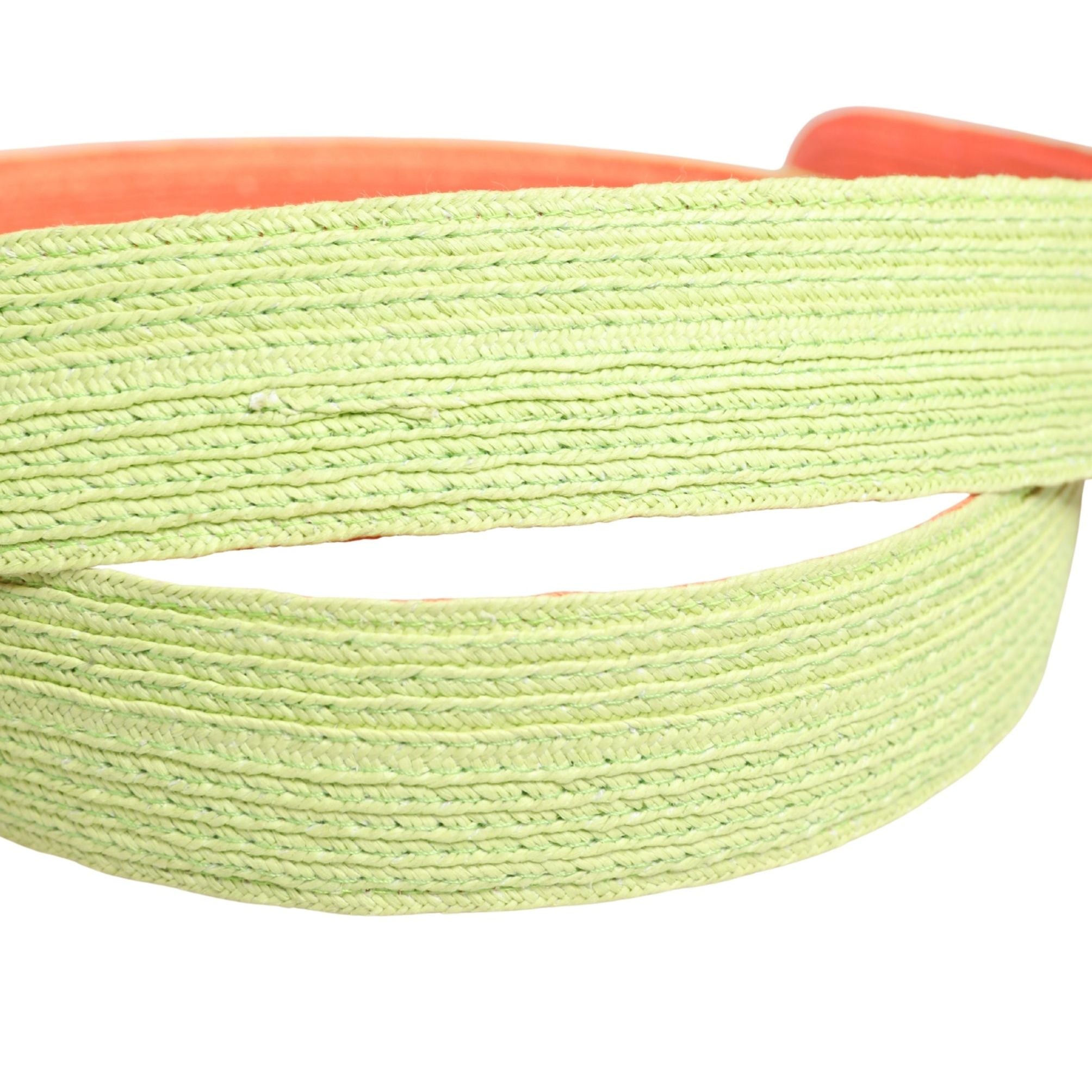 Malo Green Orange Braided Metal Buckle Waist Cintura Belt