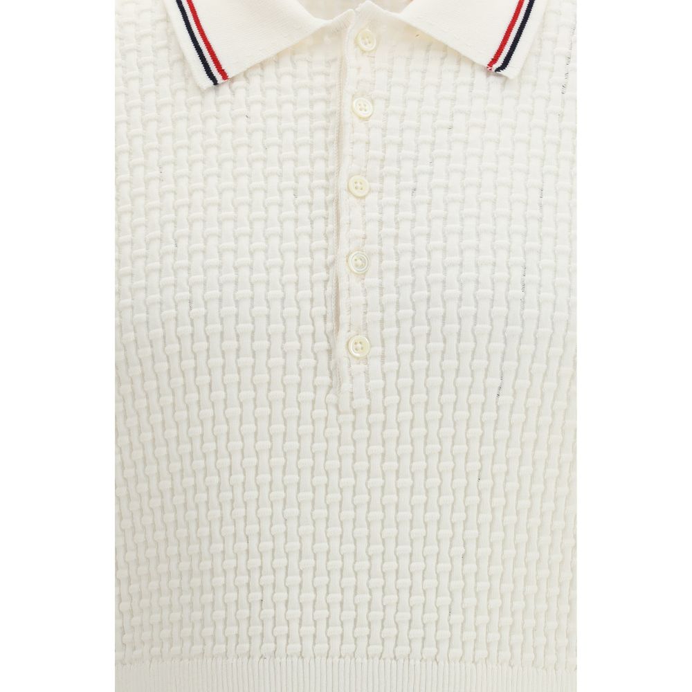 Thom Browne White Cotton Polo Shirt