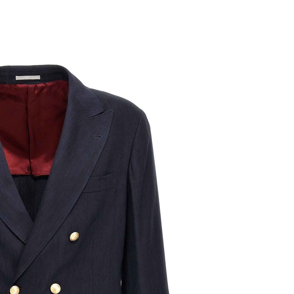 Brunello Cucinelli Blue Linen Coat