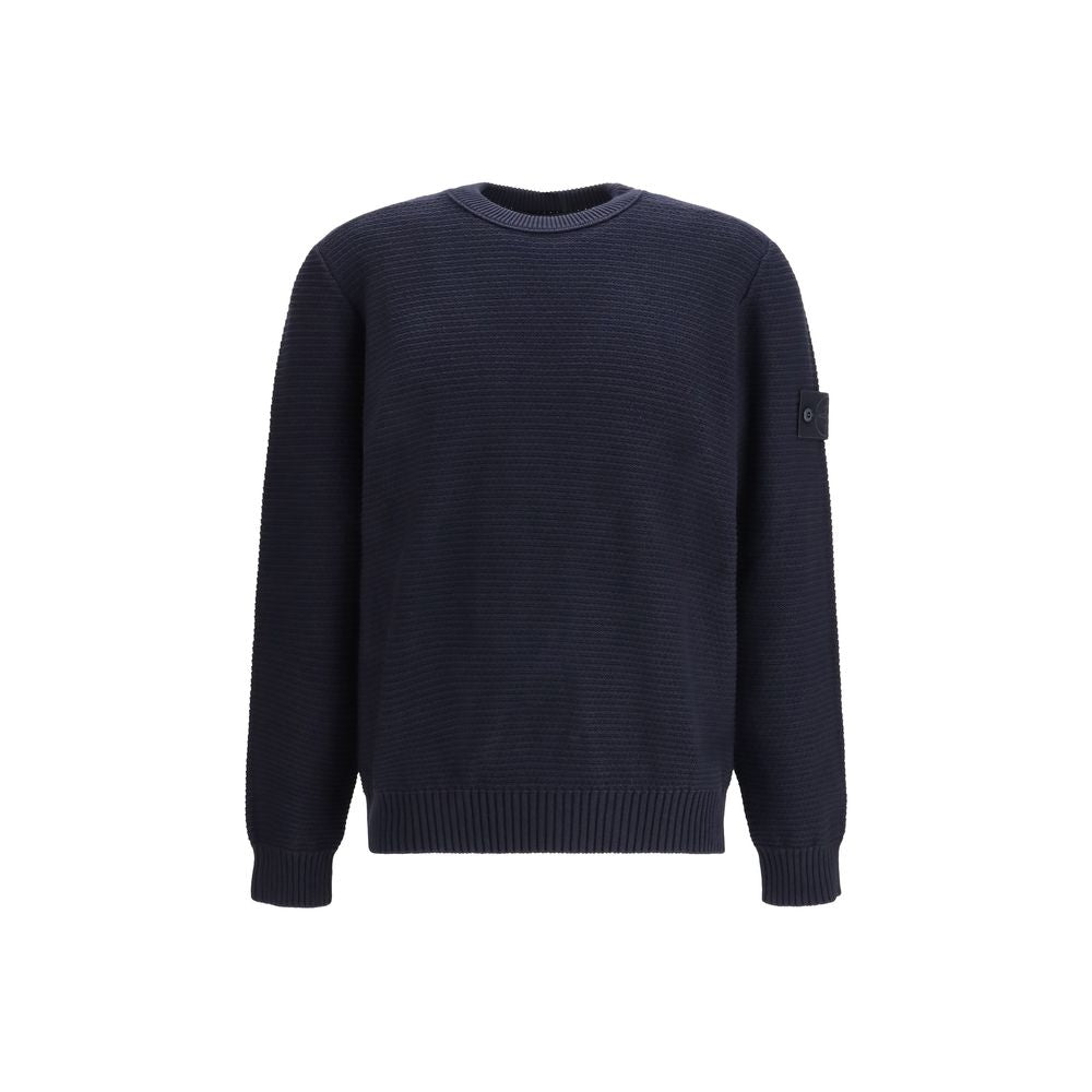 Stone Island Blue Cotton Sweatshirt