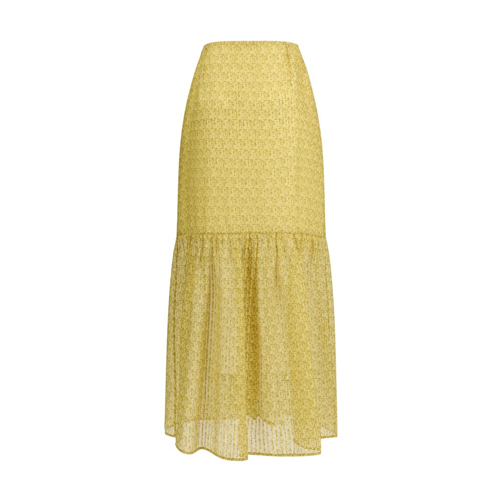 Kristina Ti Bicolor Silk Long Skirt