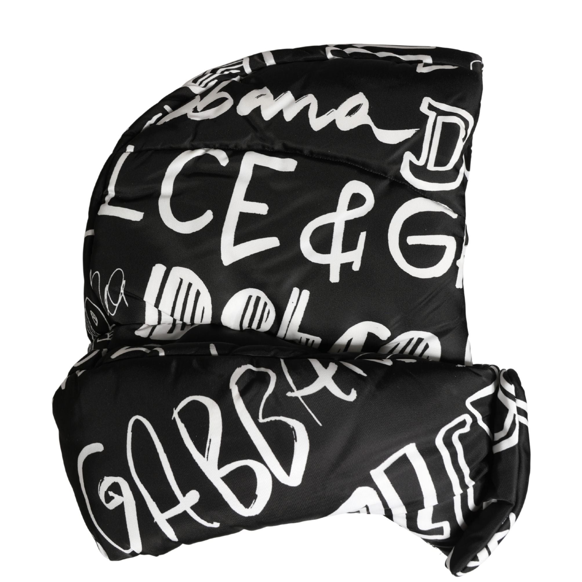 Dolce & Gabbana Black Logo Print Whole Head Wrap Capello Hat