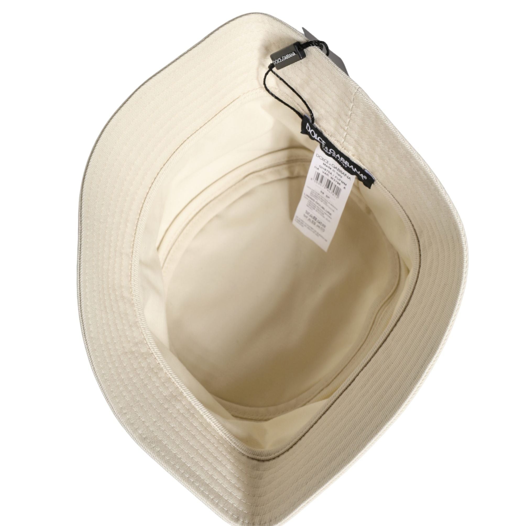 Dolce & Gabbana Men White Cotton Bucket Fisherman Capello Hat