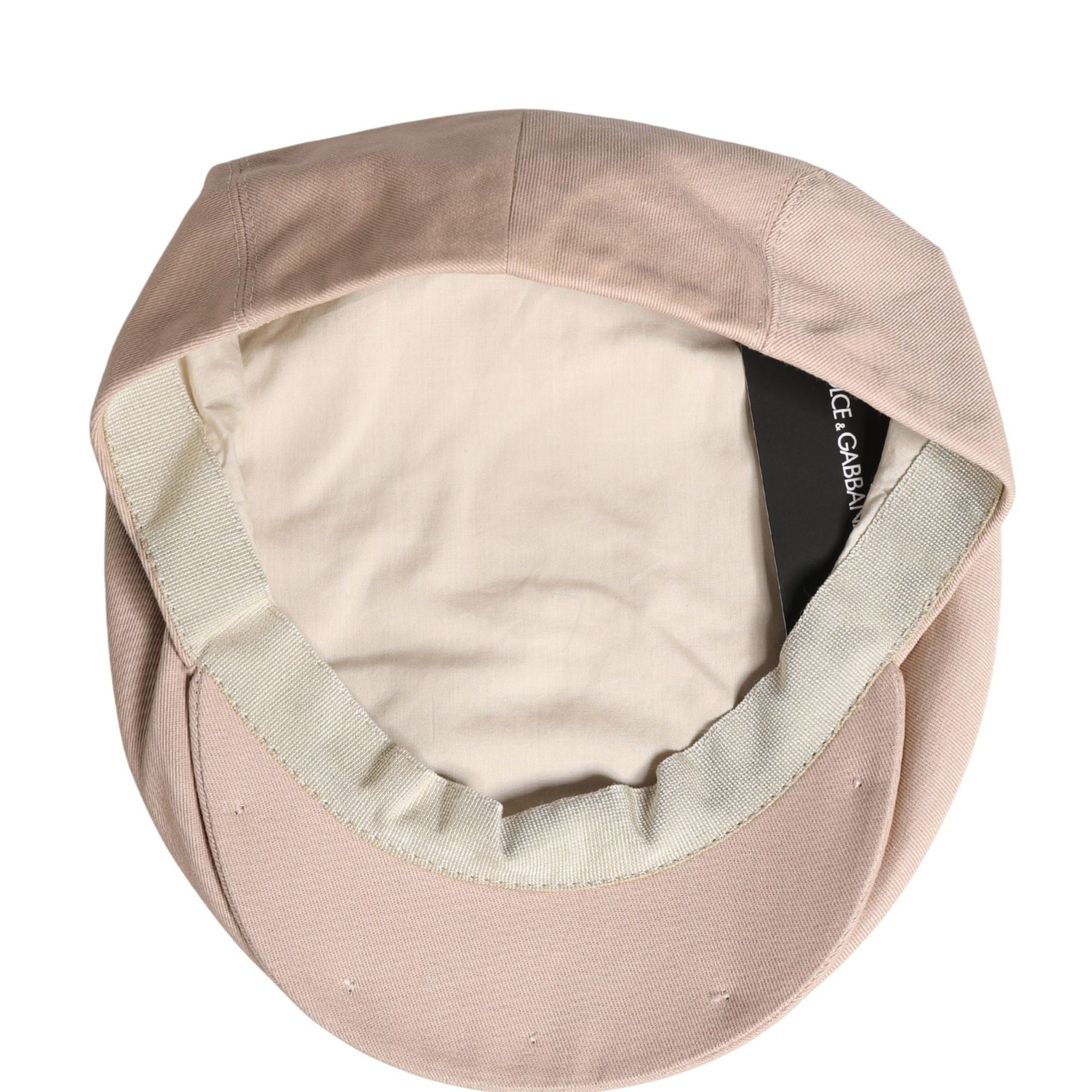 Dolce & Gabbana Men Beige Cotton Newsboy Cloth Capello Hat