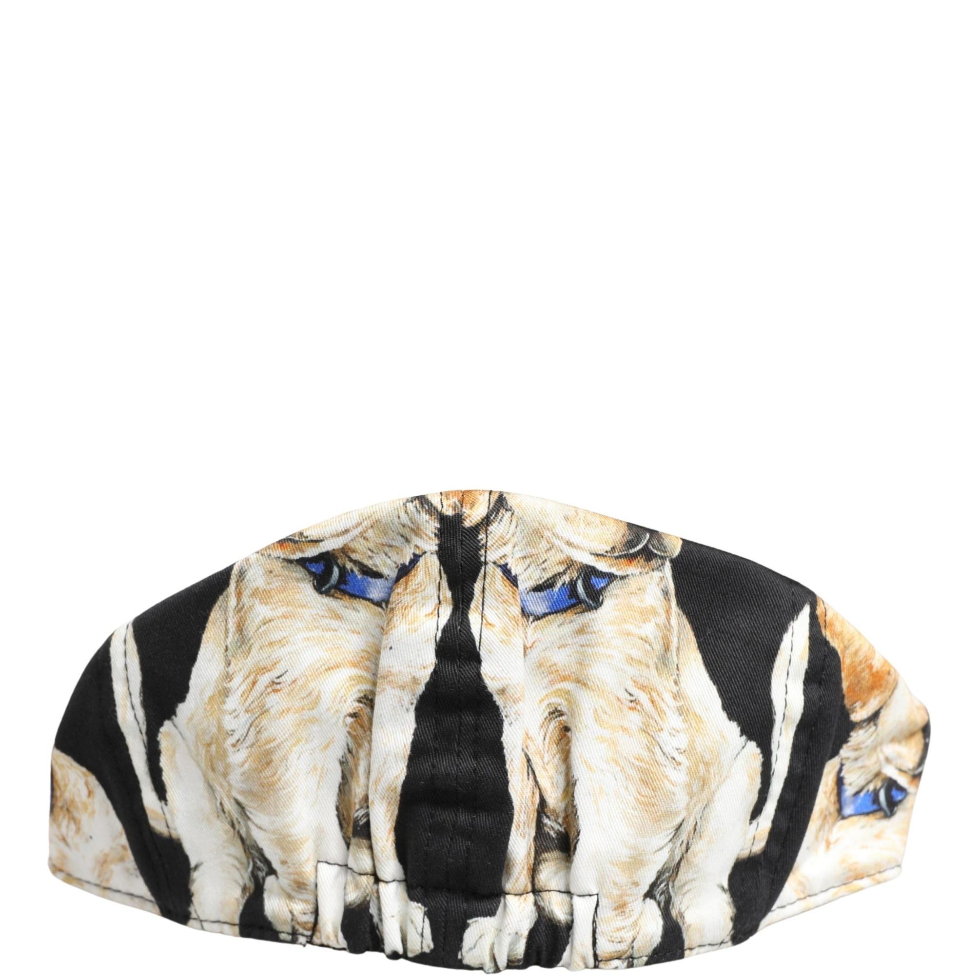Dolce & Gabbana Men Black Dog Cotton Newsboy Cloth Capello Hat