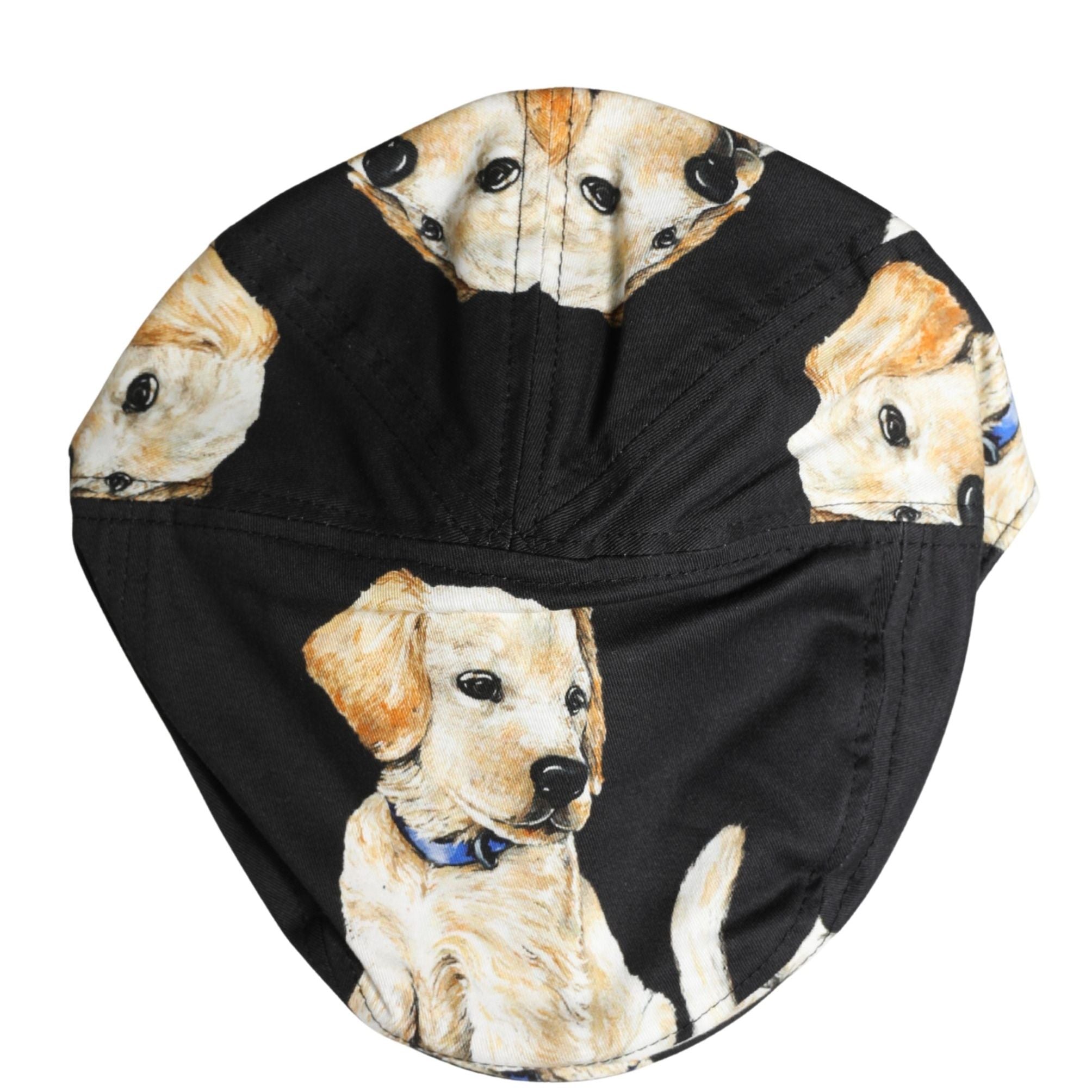 Dolce & Gabbana Men Black Dog Cotton Newsboy Cloth Capello Hat