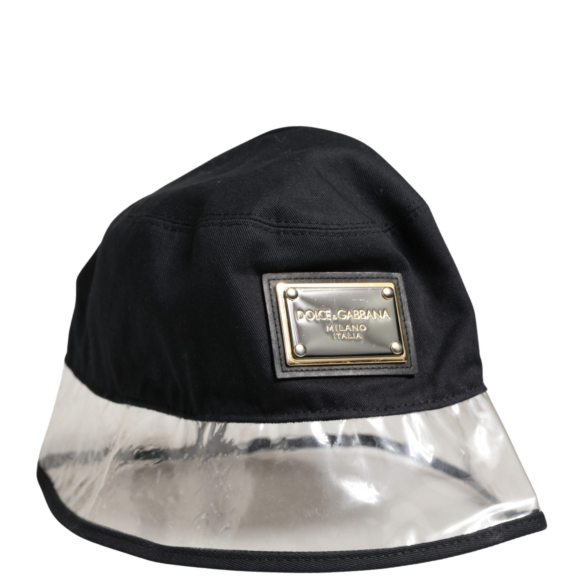 Dolce & Gabbana Black Cotton Plastic Fisherman Bucket Capello Hat
